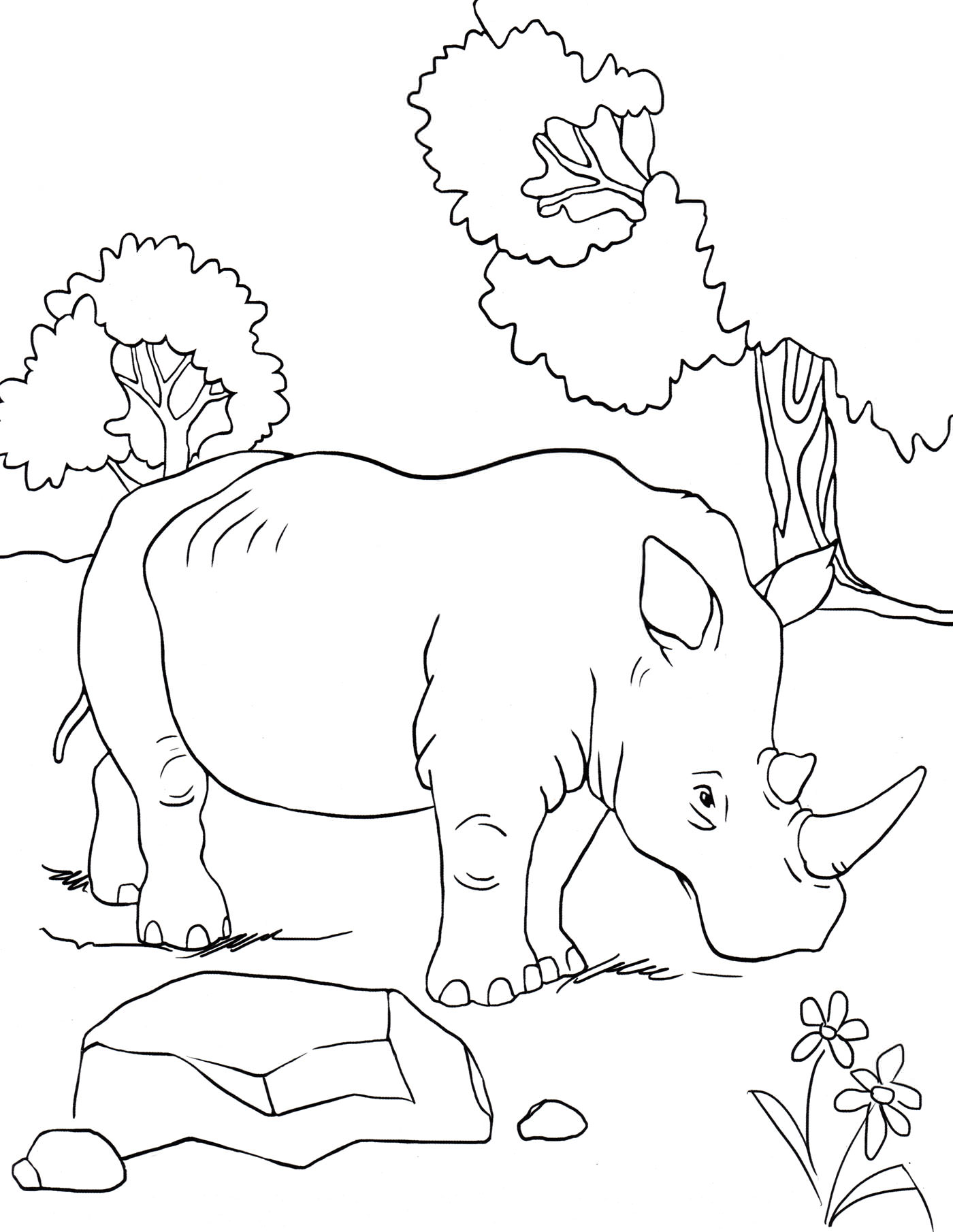 Розмальовка Великий носоріг