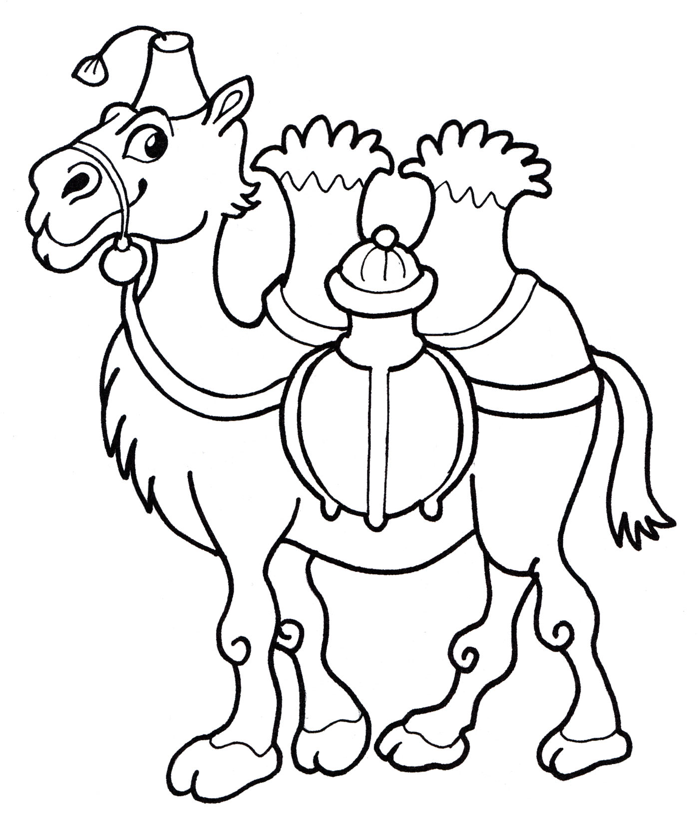 Розмальовка Верблюд із двома горбами