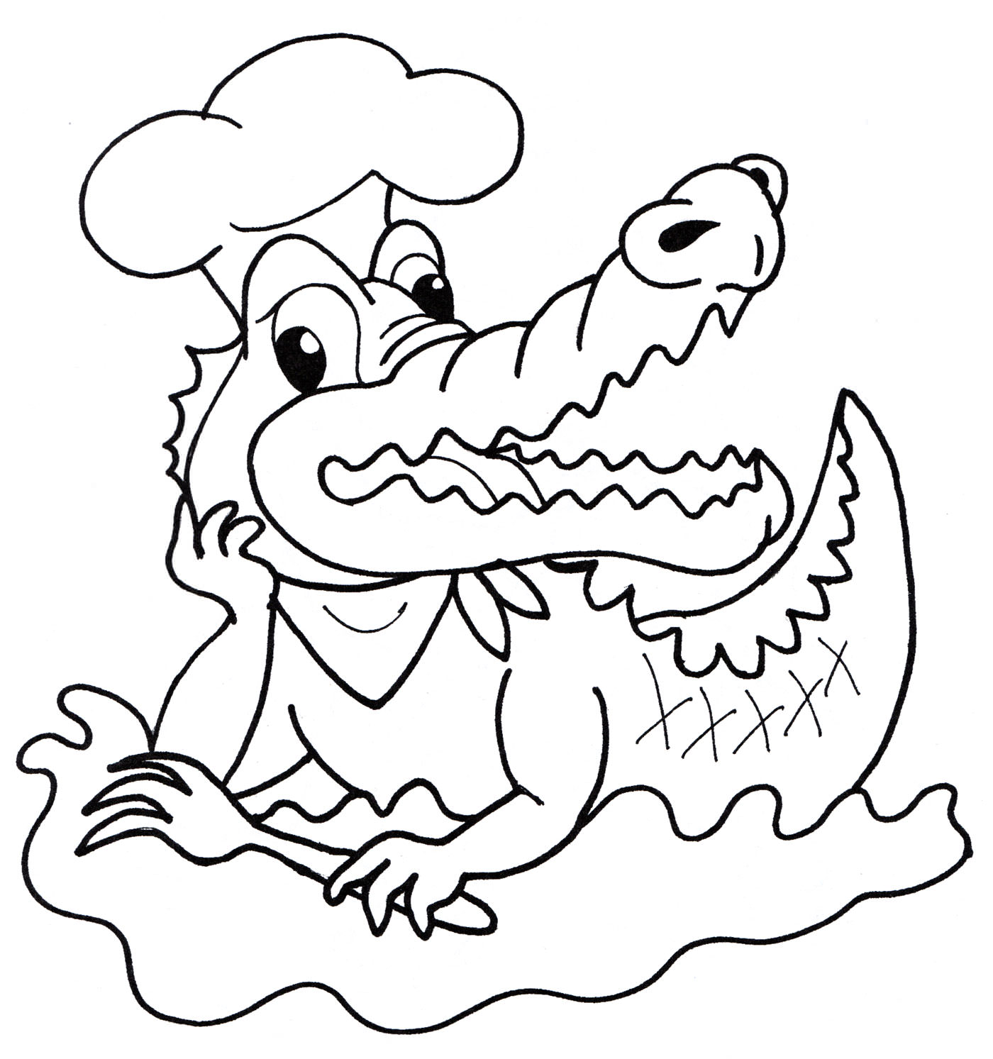 Розмальовка Крокодил кулінар