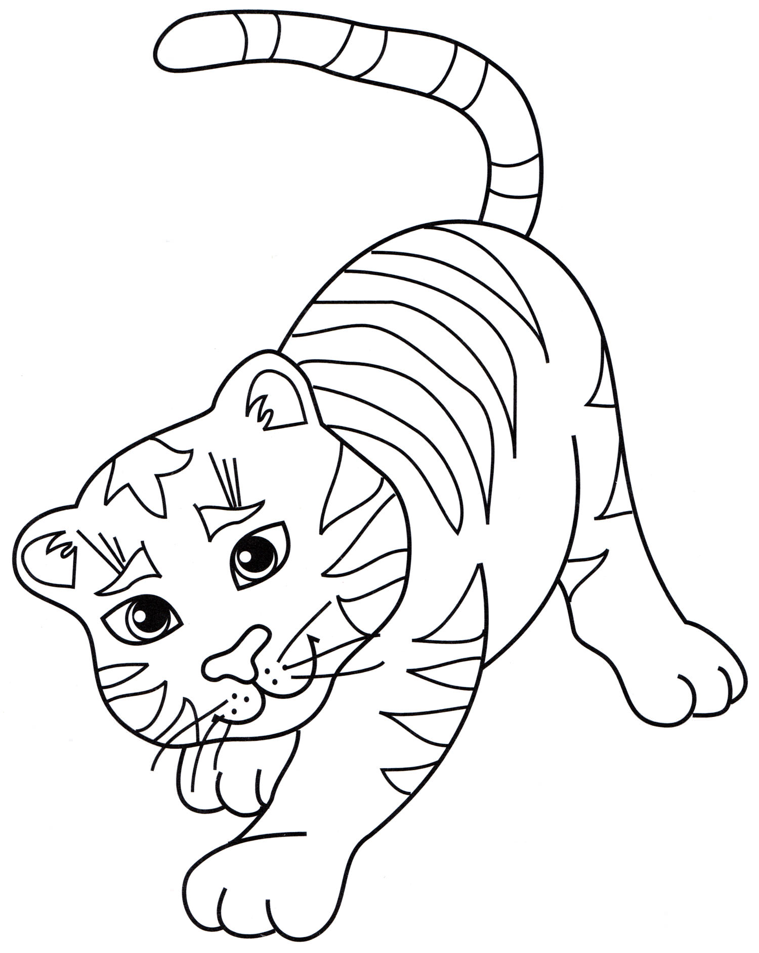 Розмальовка Грайливий тигреня