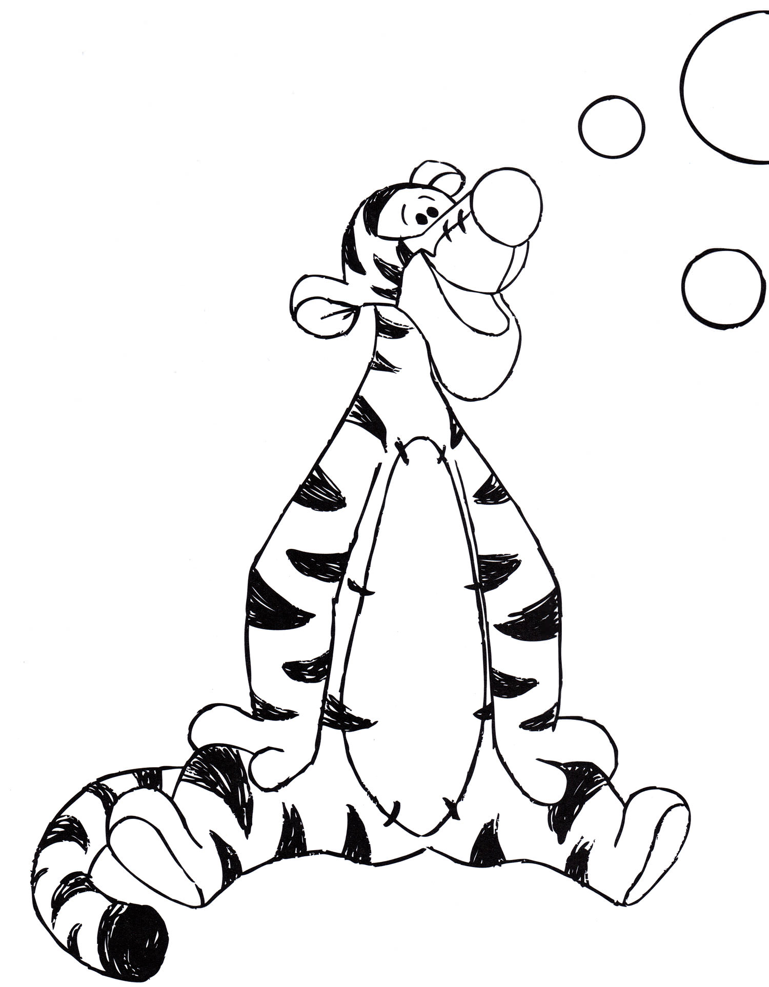 Розмальовка Тигра та мильні бульбашки