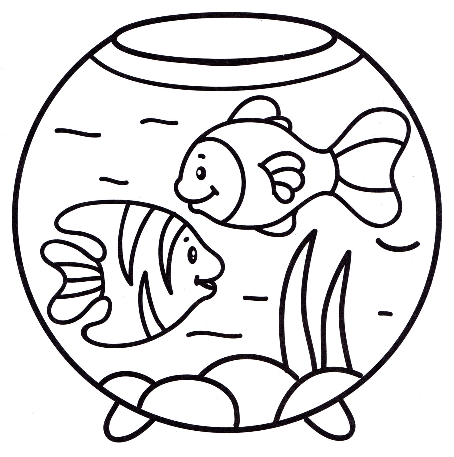 Розмальовка Акваріум з рибками