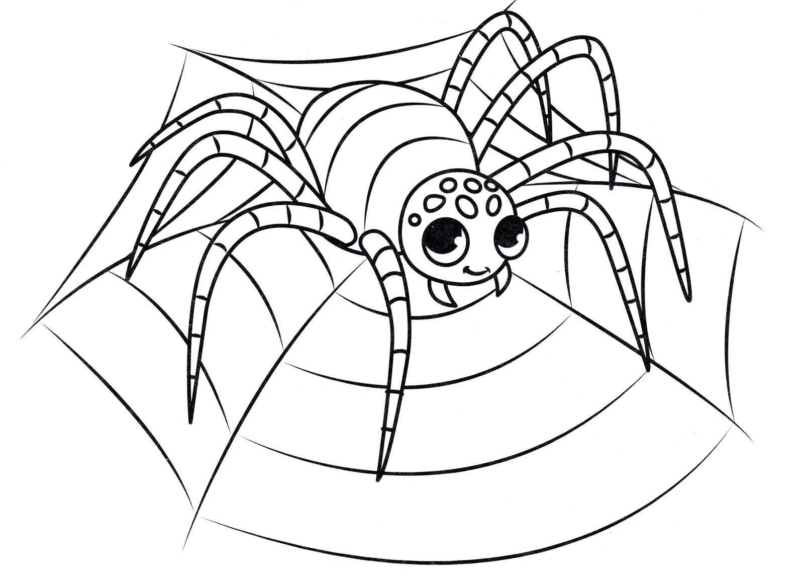 Розмальовка Паучок на павутині