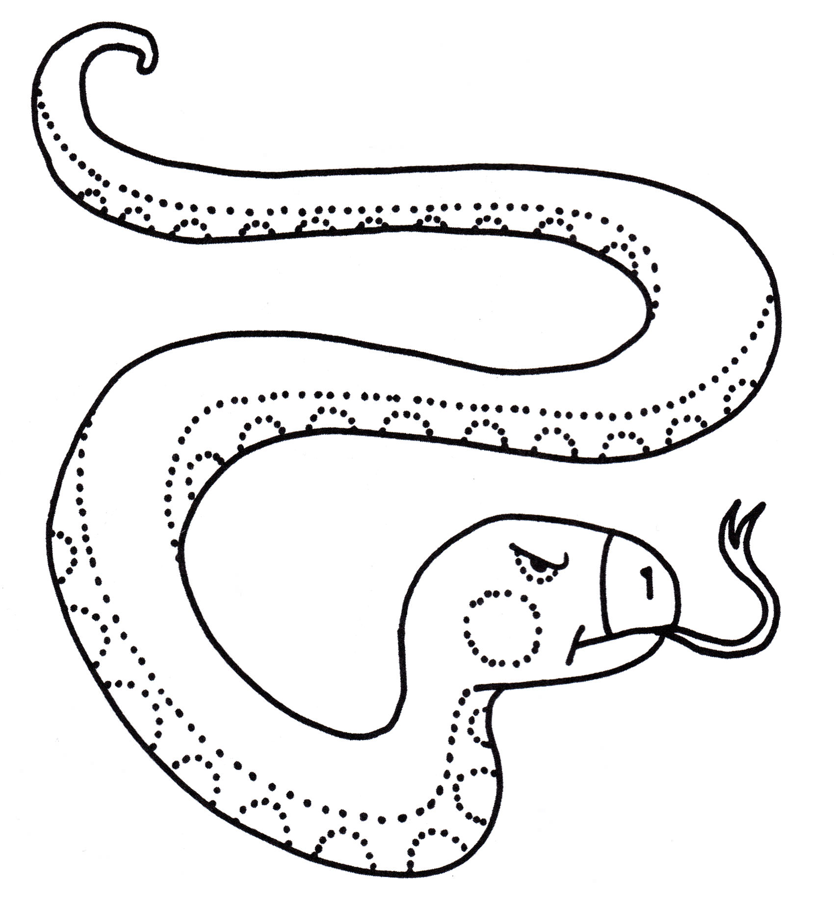 Розмальовка Сердитий змія