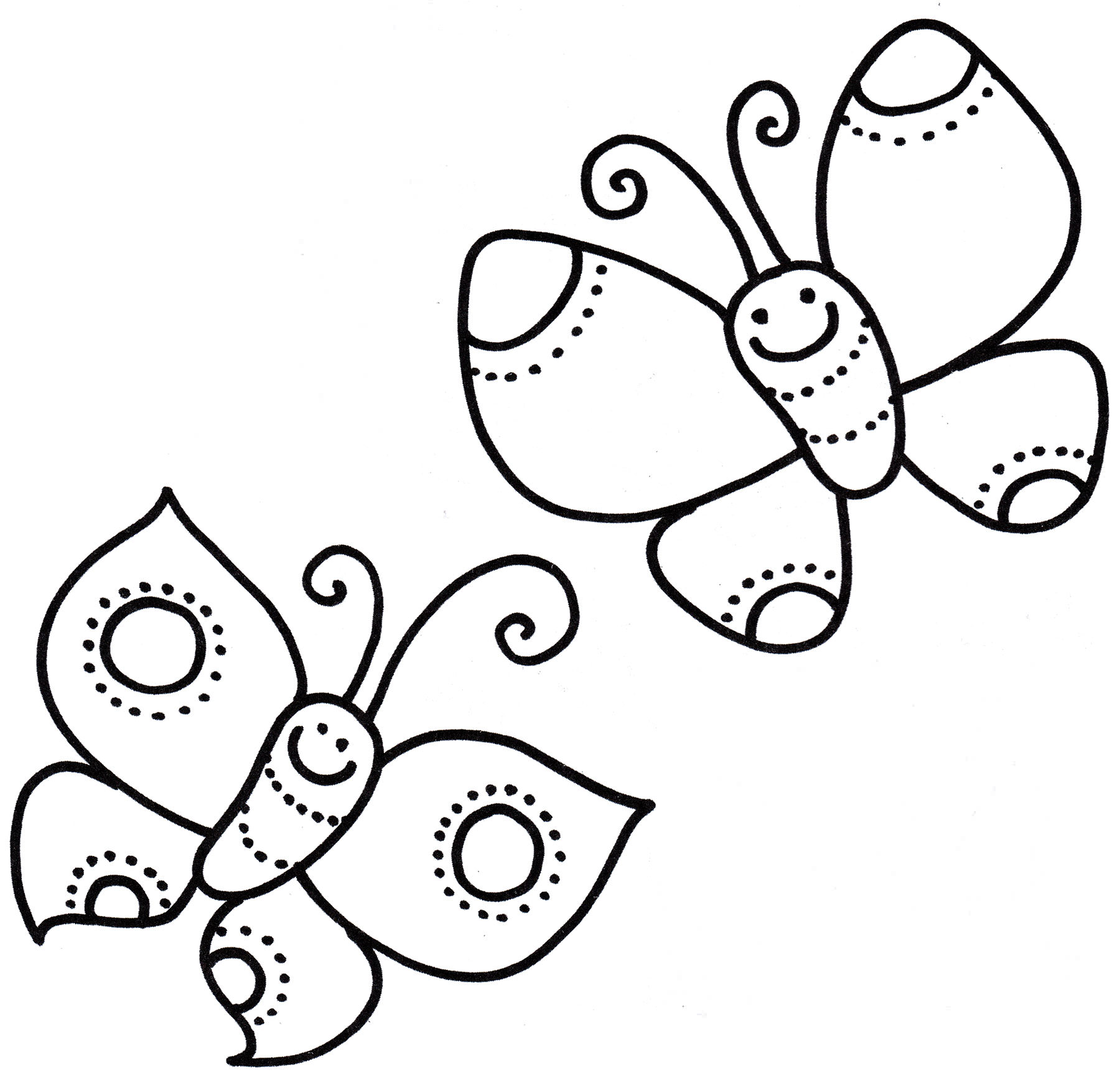 Розмальовка Дві милі метелики