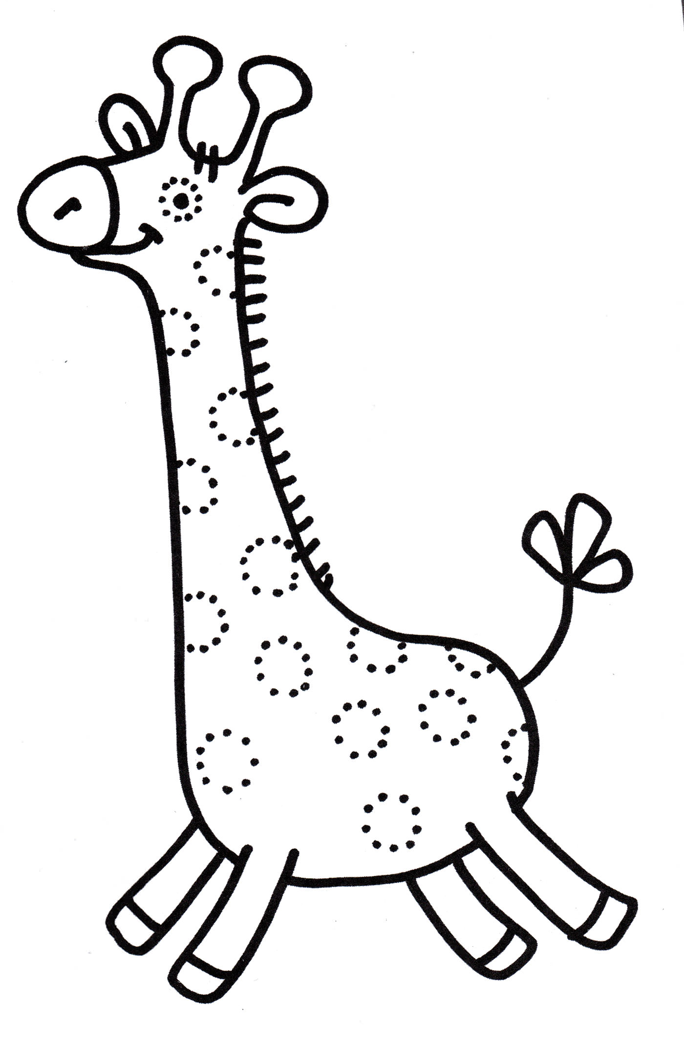 Розмальовка Веселий жирафік