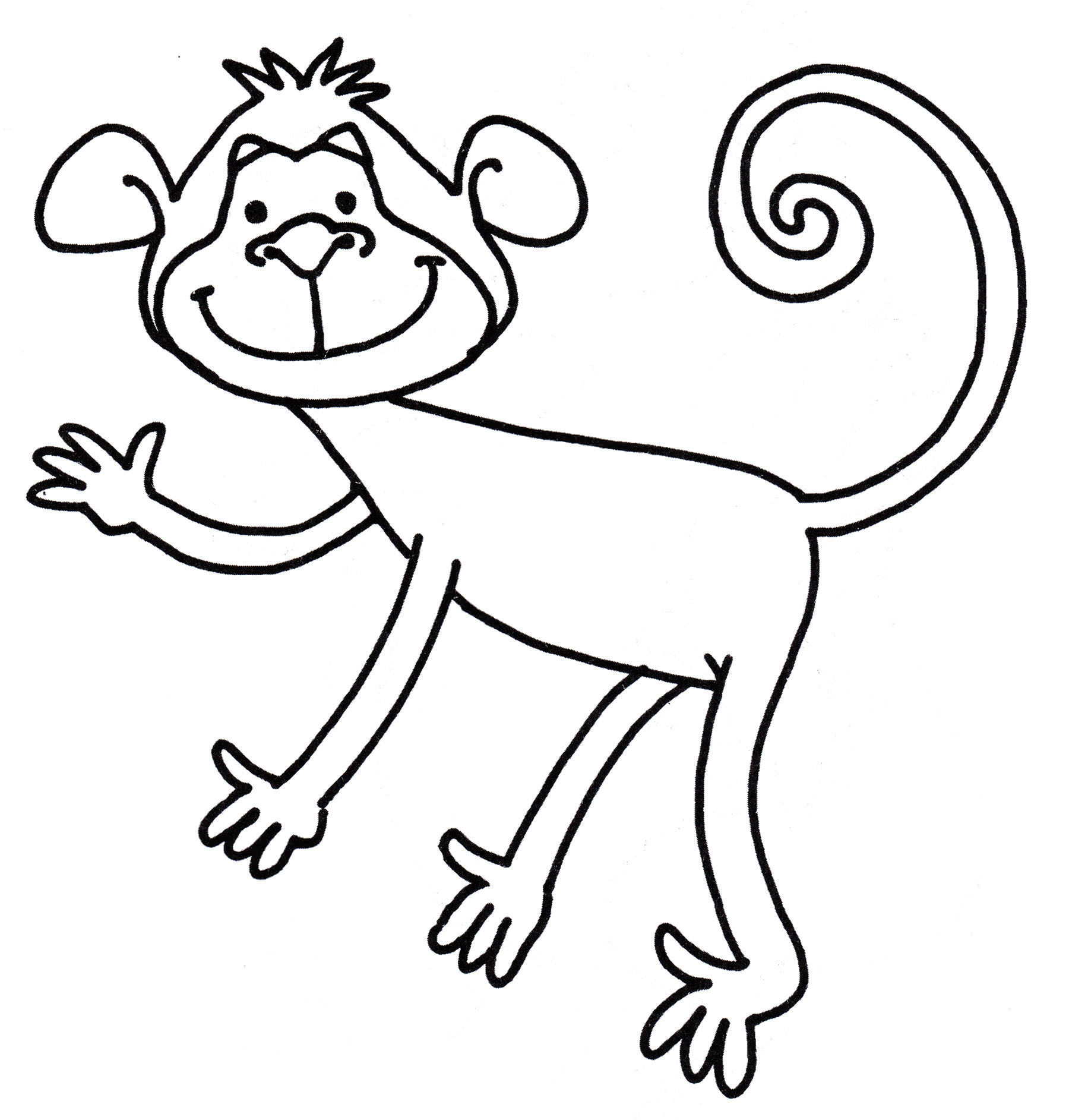Розмальовка Весела мавпа