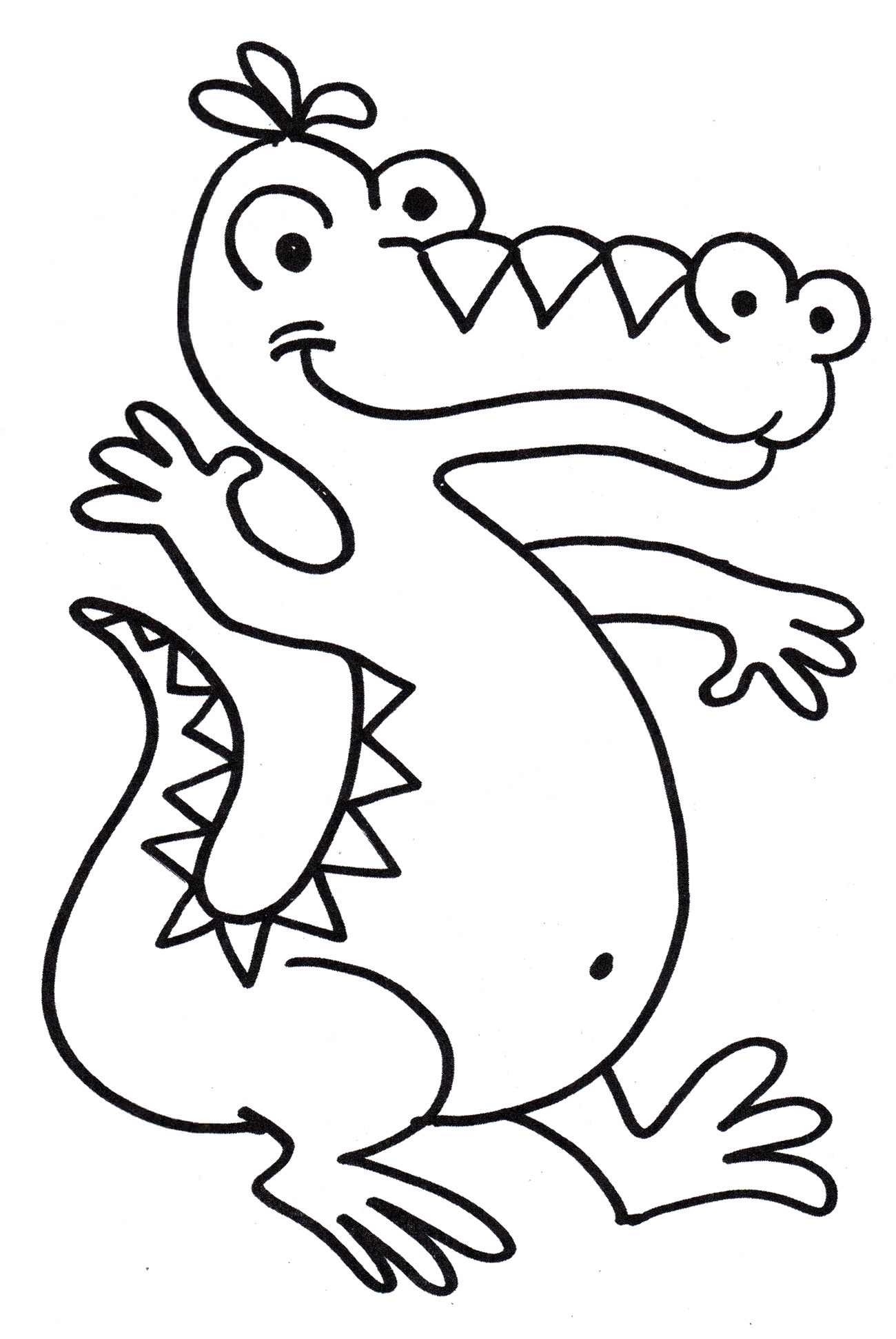 Розмальовка Привітний крокодил