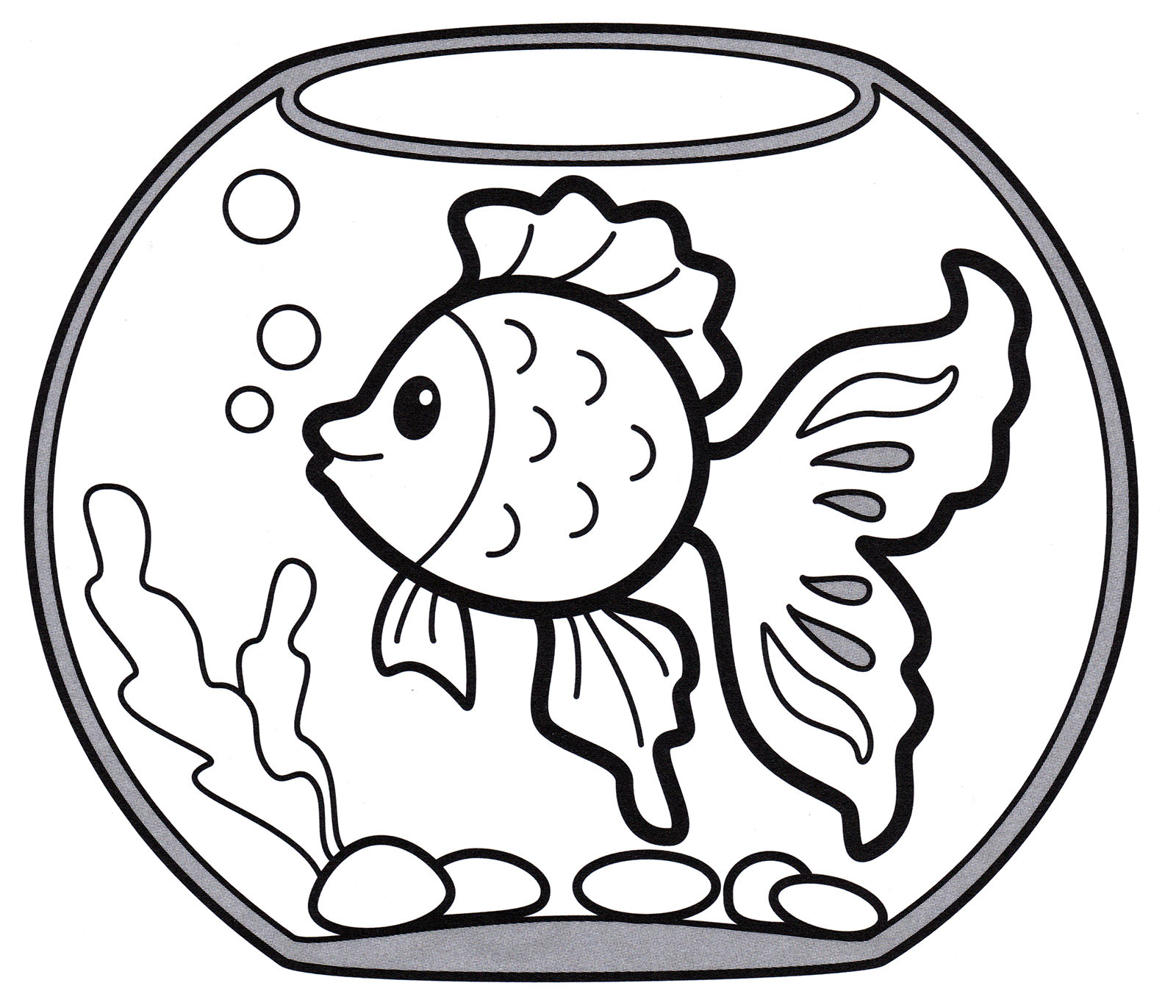 Розмальовка Рибка в акваріумі