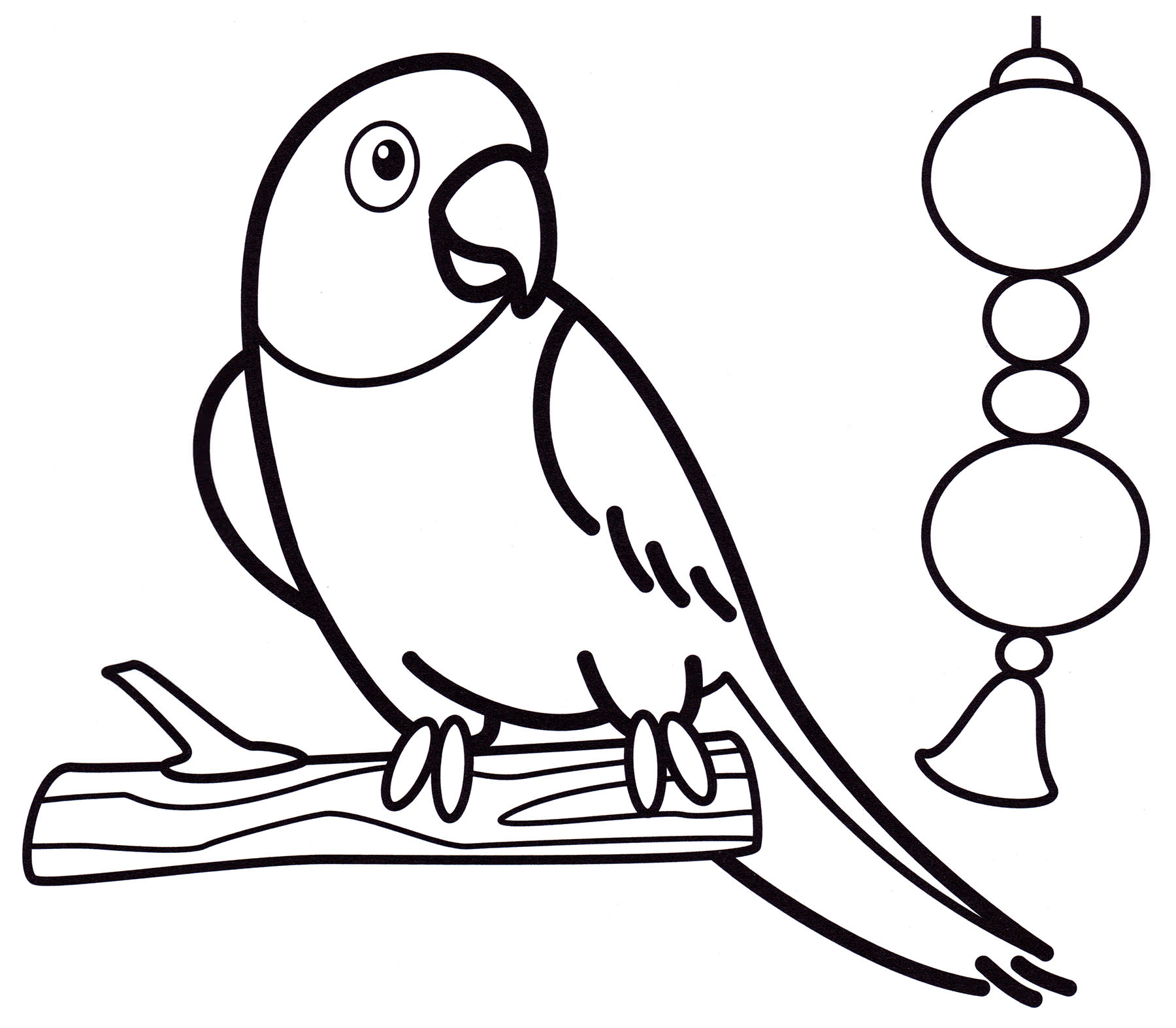 Розмальовка Папужка на дереві