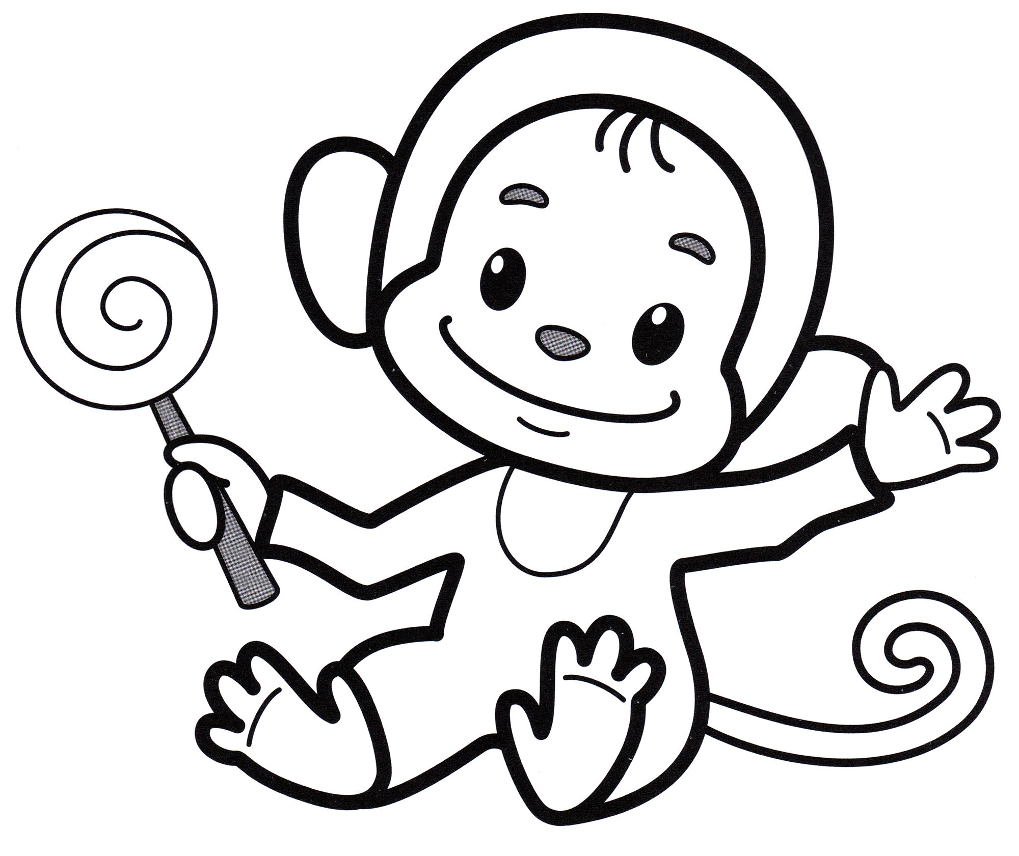 Розмальовка Мавпянка з льодяником
