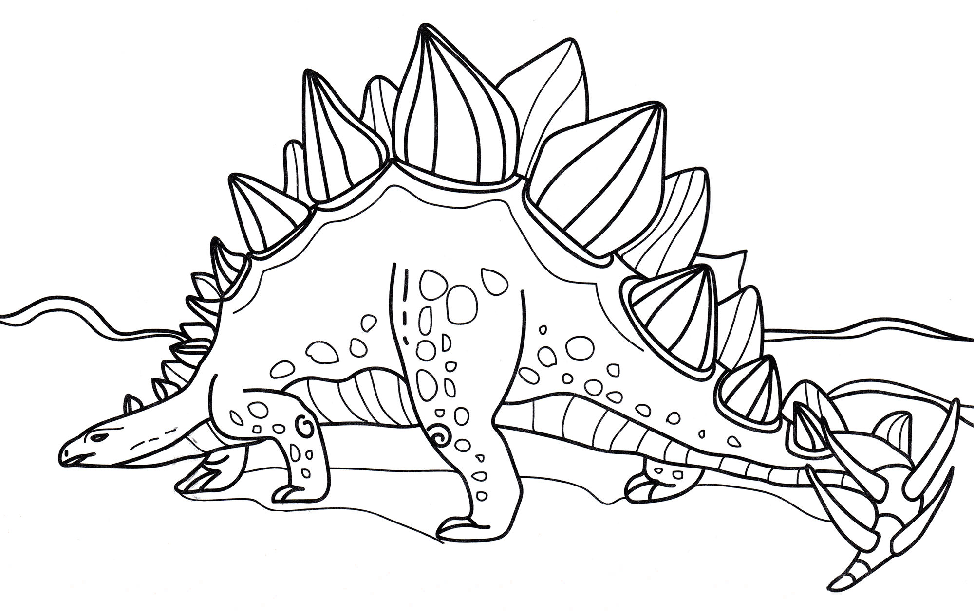 Розмальовка Стегозавр на прогулянці