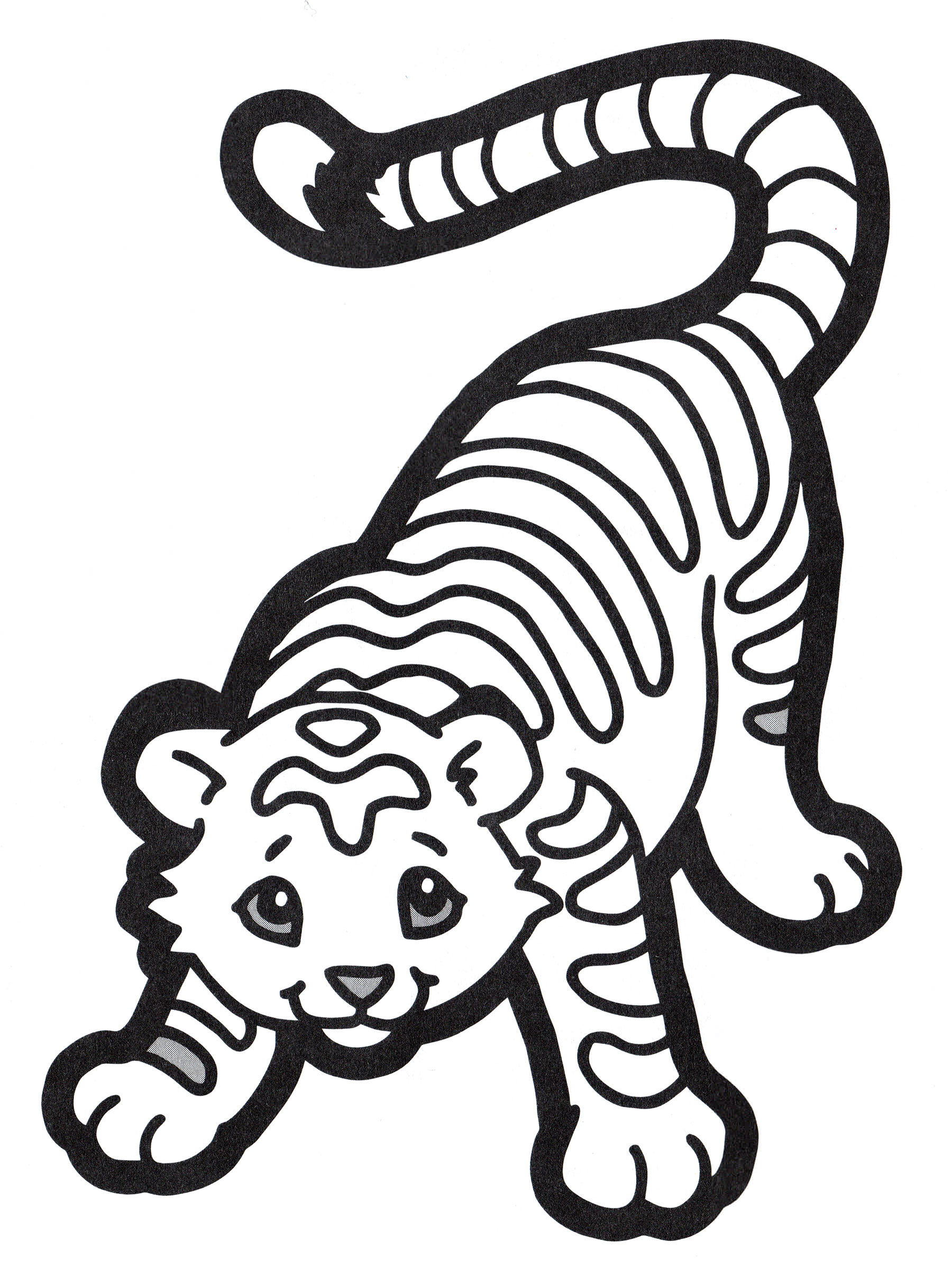 Розмальовка молодий тигр