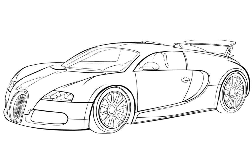 Розмальовка Машина Bugatti Veyron