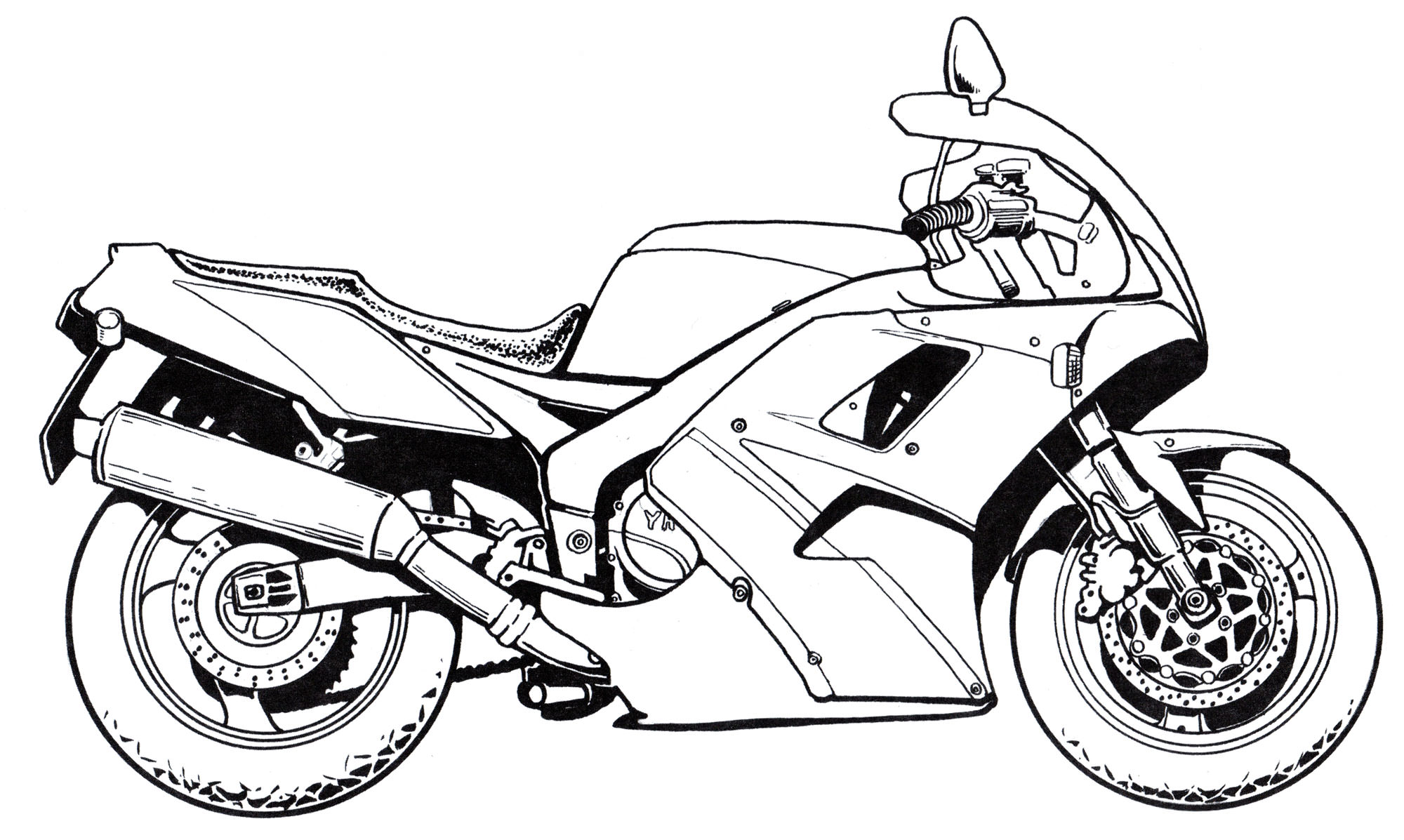 Розмальовка Мотоцикл Yamaha