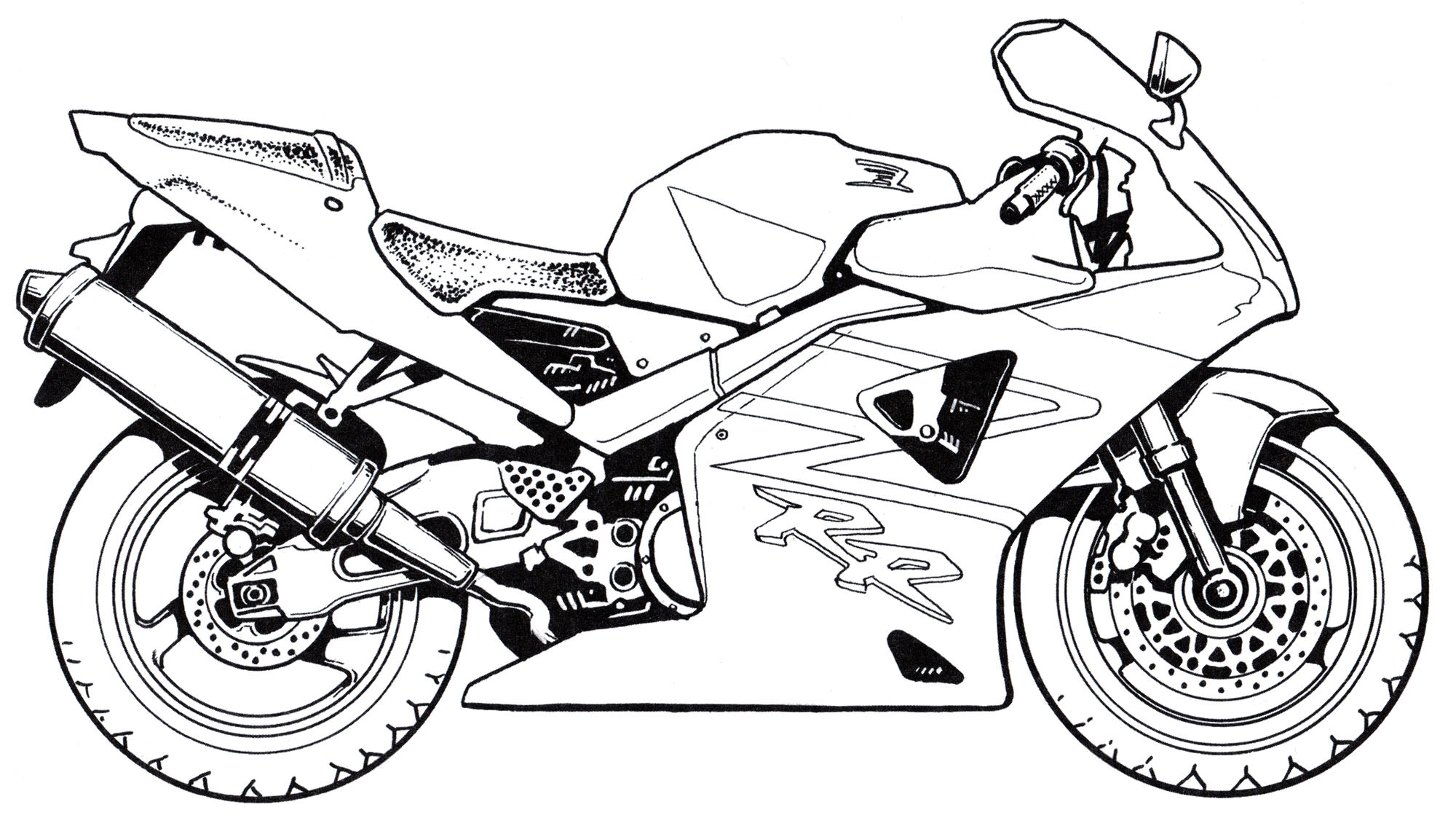 Розмальовка Мотоцикл Хонда