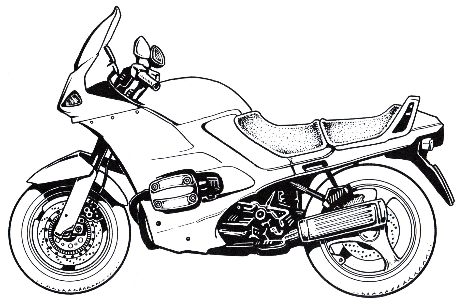 Розмальовка Дорожній мотоцикл BMW