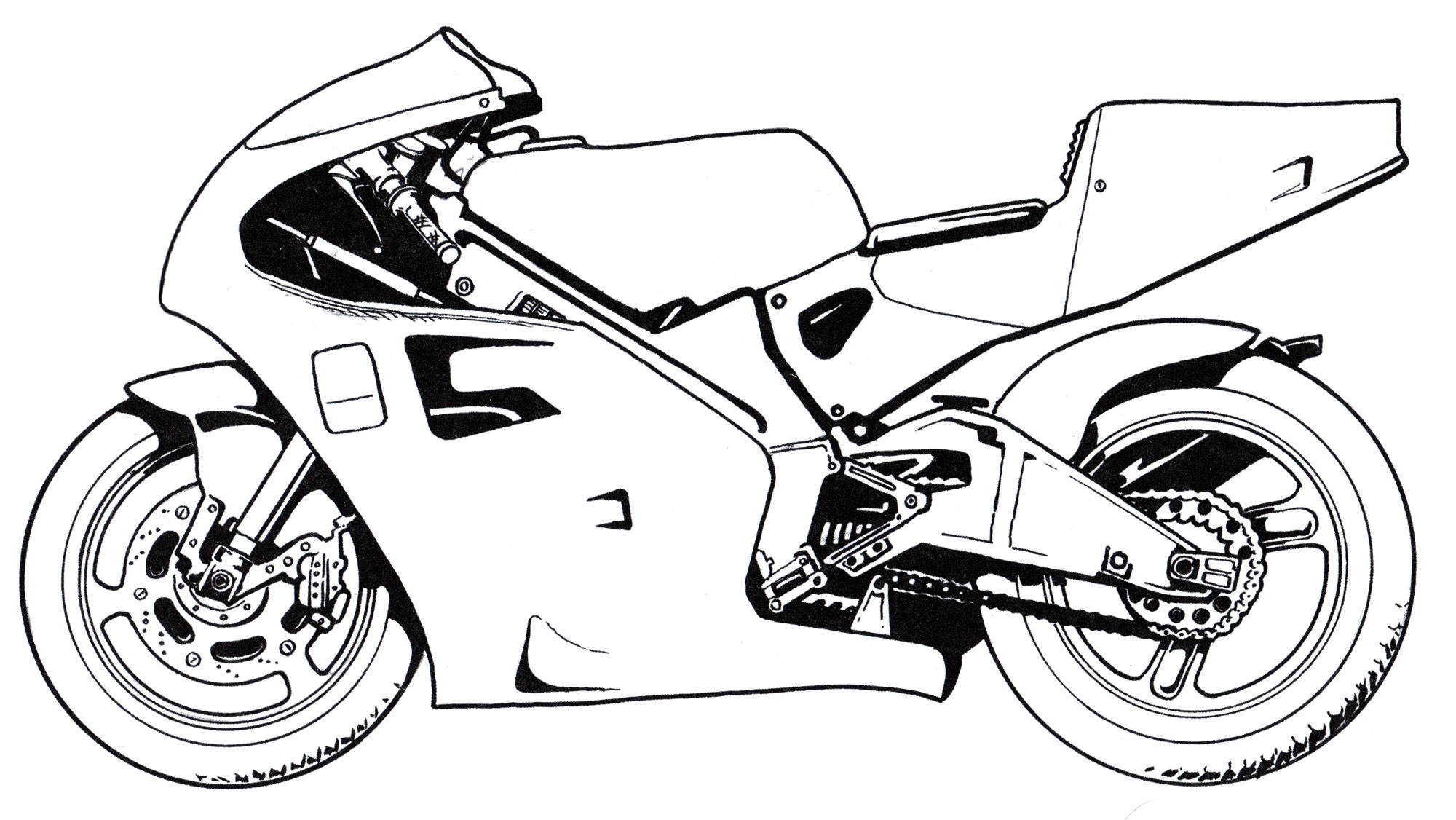 Розмальовка Мотоцикл Cagiva