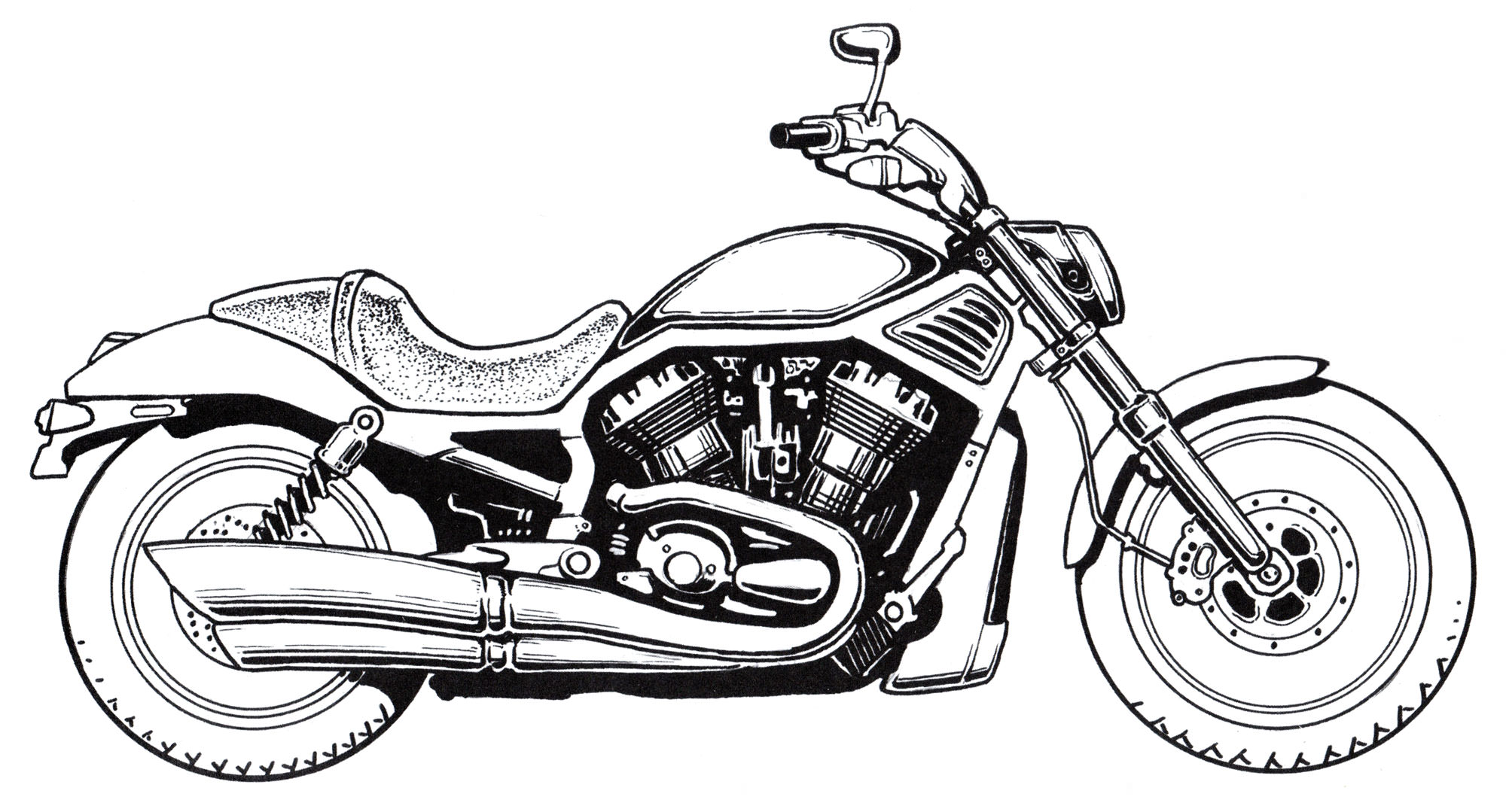 Розмальовка Мотоцикл Харлей