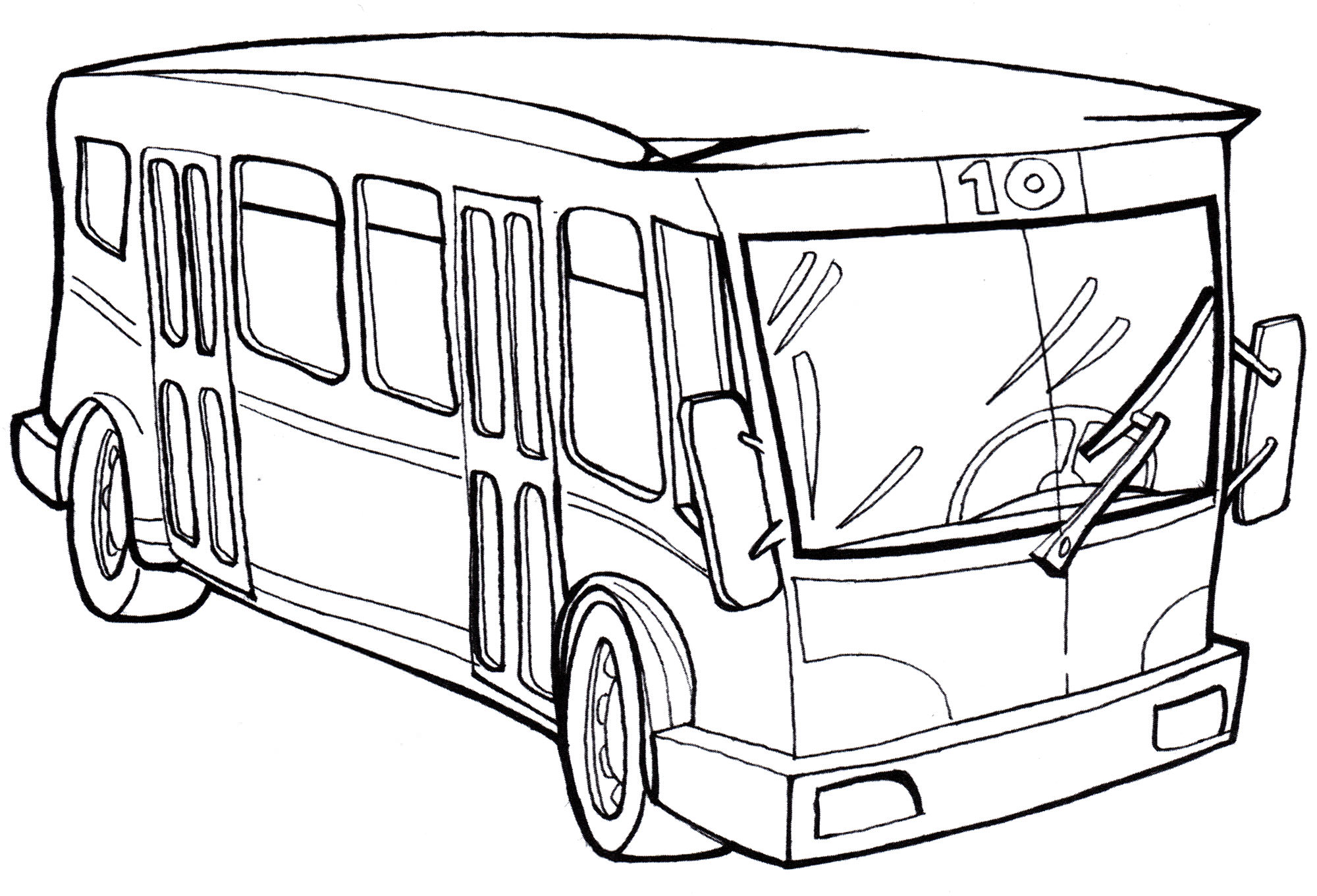 Розмальовка Пасажирський автобус №10
