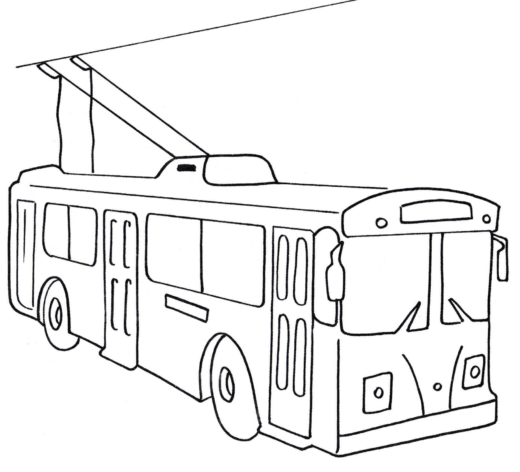Розмальовка Тролейбус на лінії