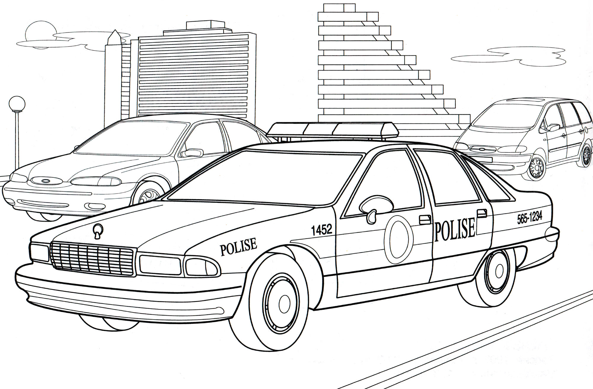 Розмальовка Поліцейська машина США