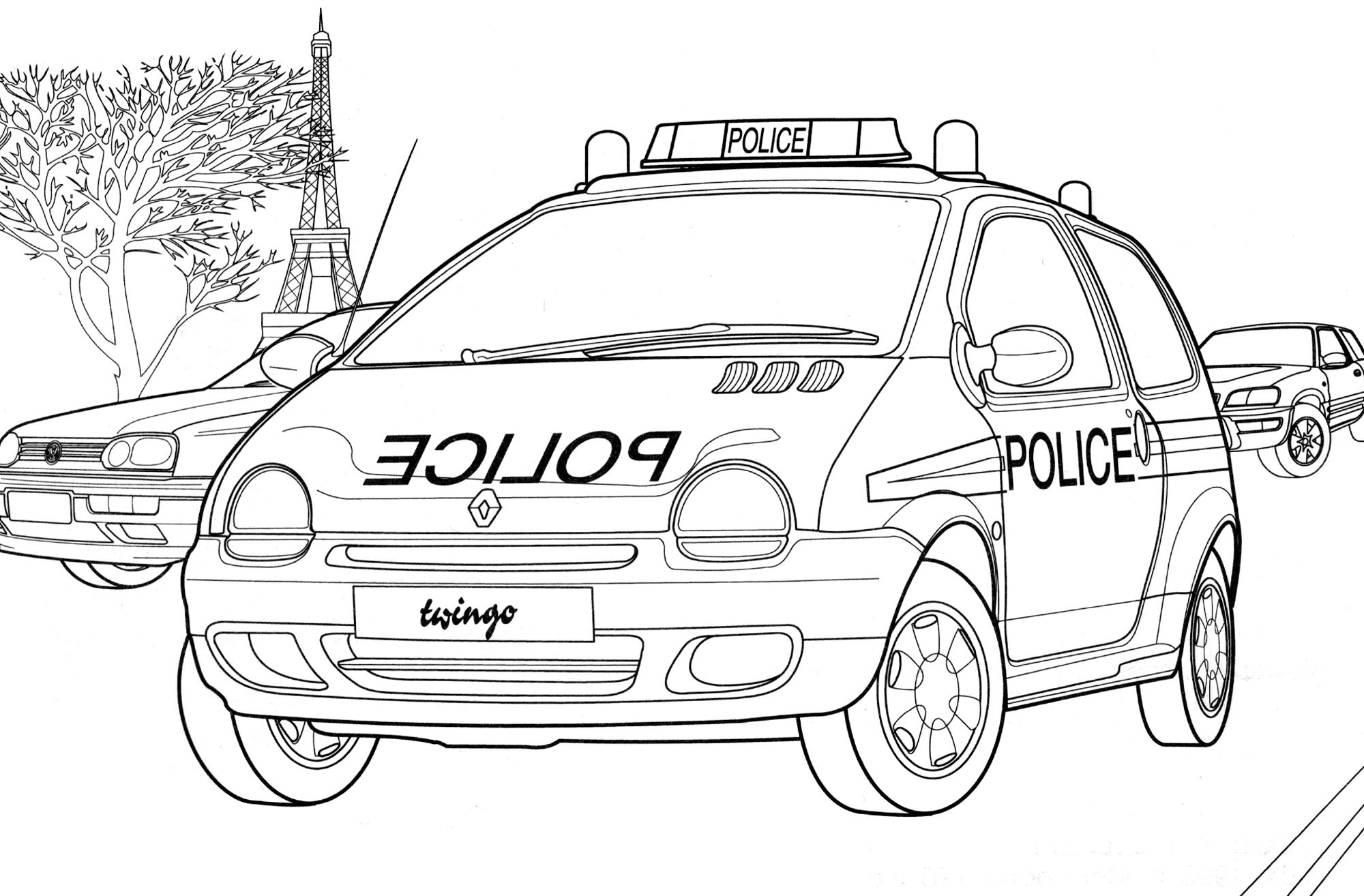 Розмальовка Поліцейський Рено Франція