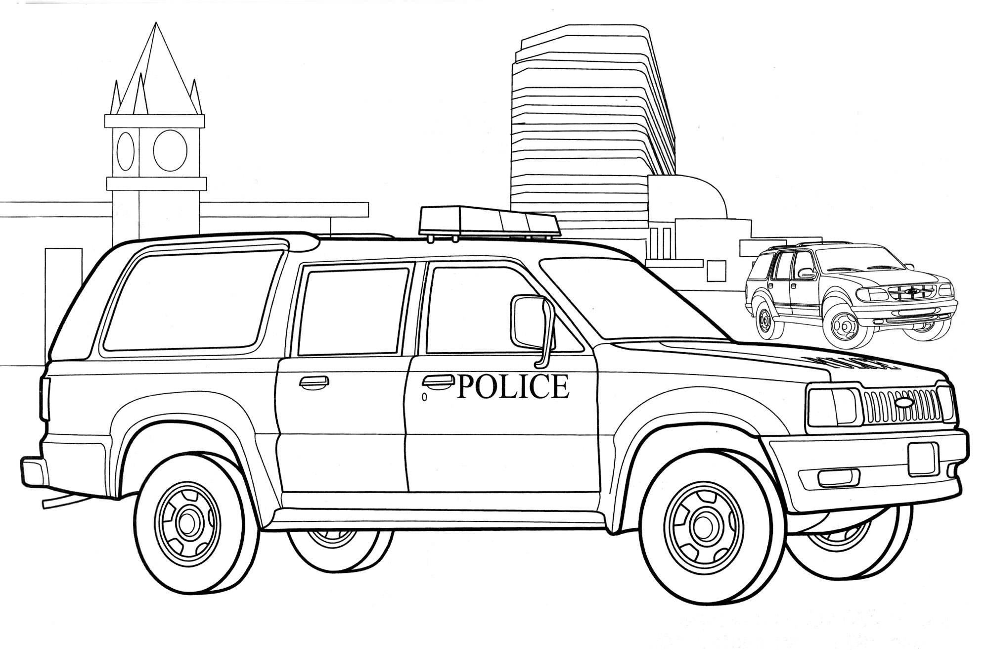 Розмальовка Поліцейський Ford Reider