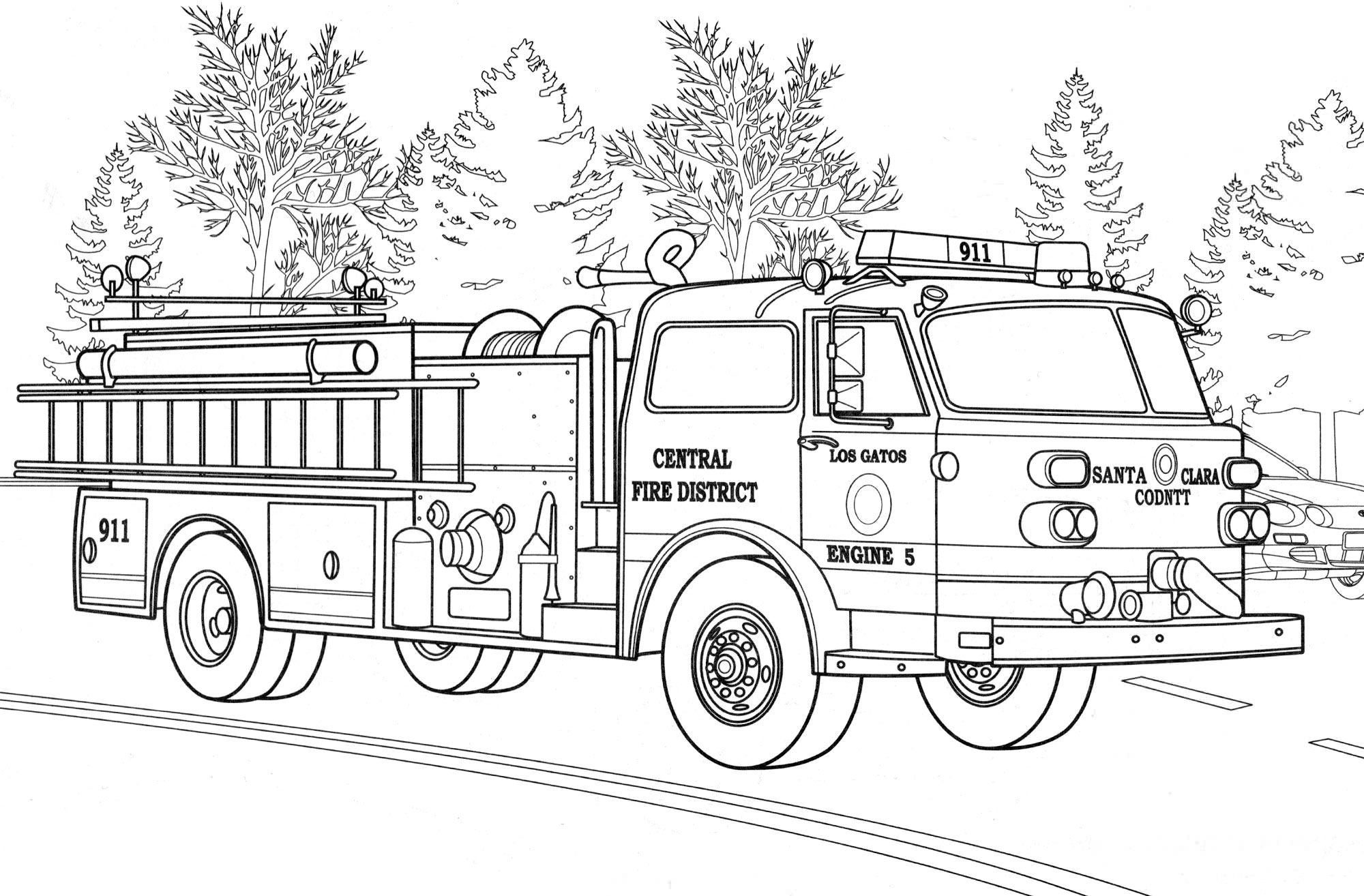 Розмальовка Пожежна машина American LaFrance