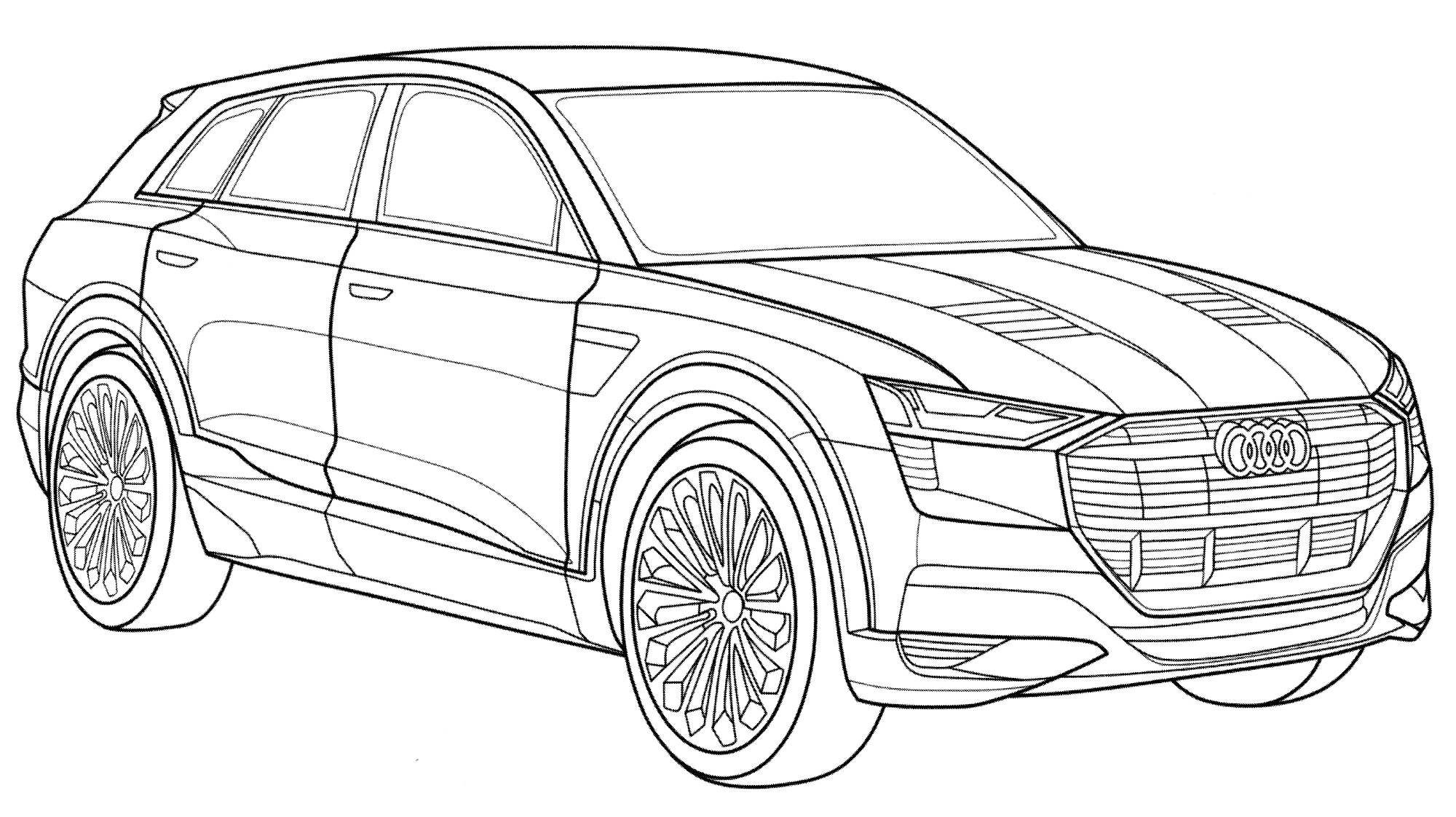 Розмальовка Audi e-tron 55 Quattro
