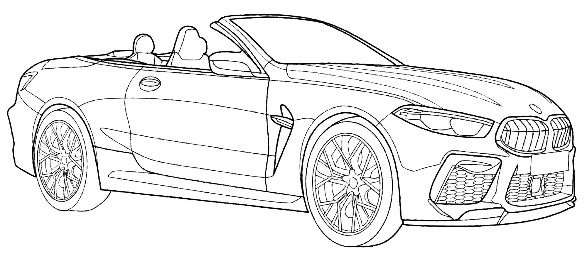 Розмальовка BMW M8 Cabrio