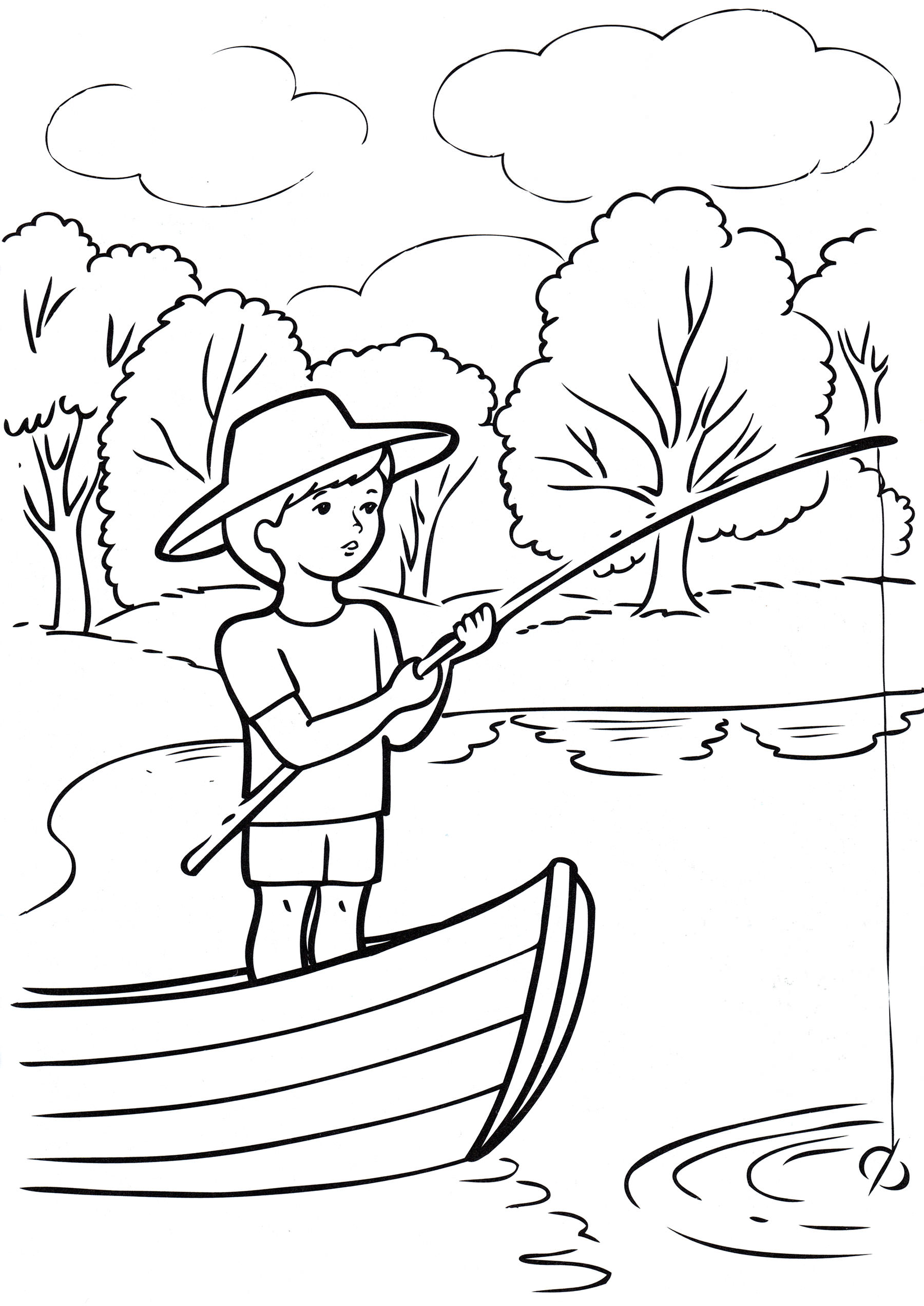 Розмальовка Літня рибалка