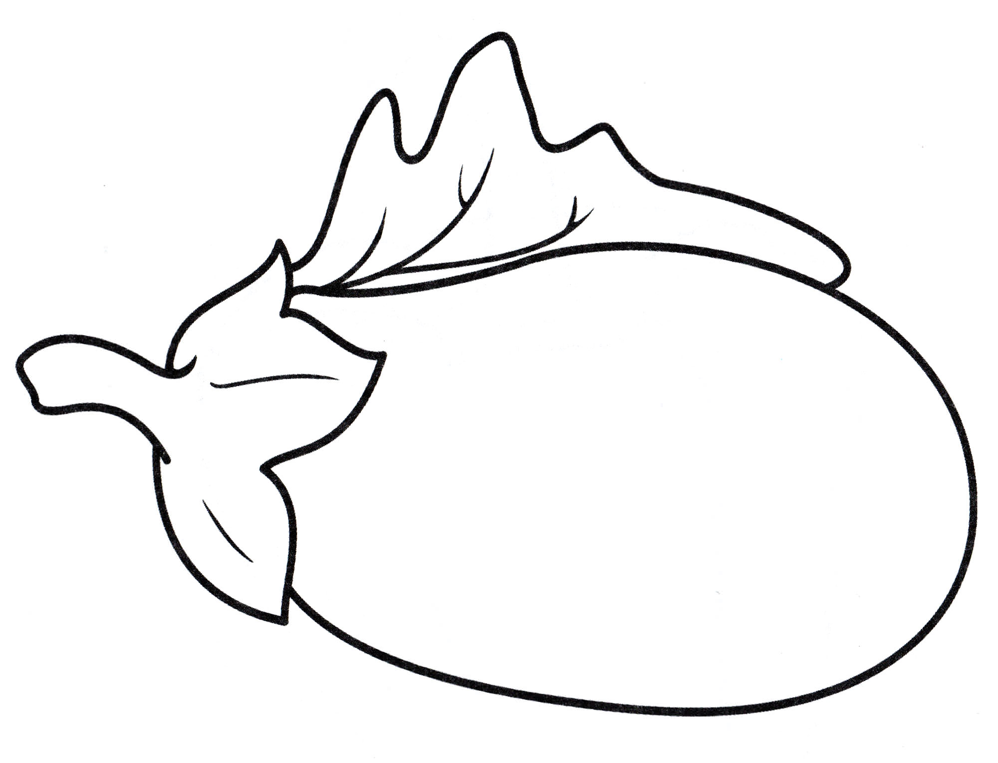 Розмальовка Баклажан з листочком