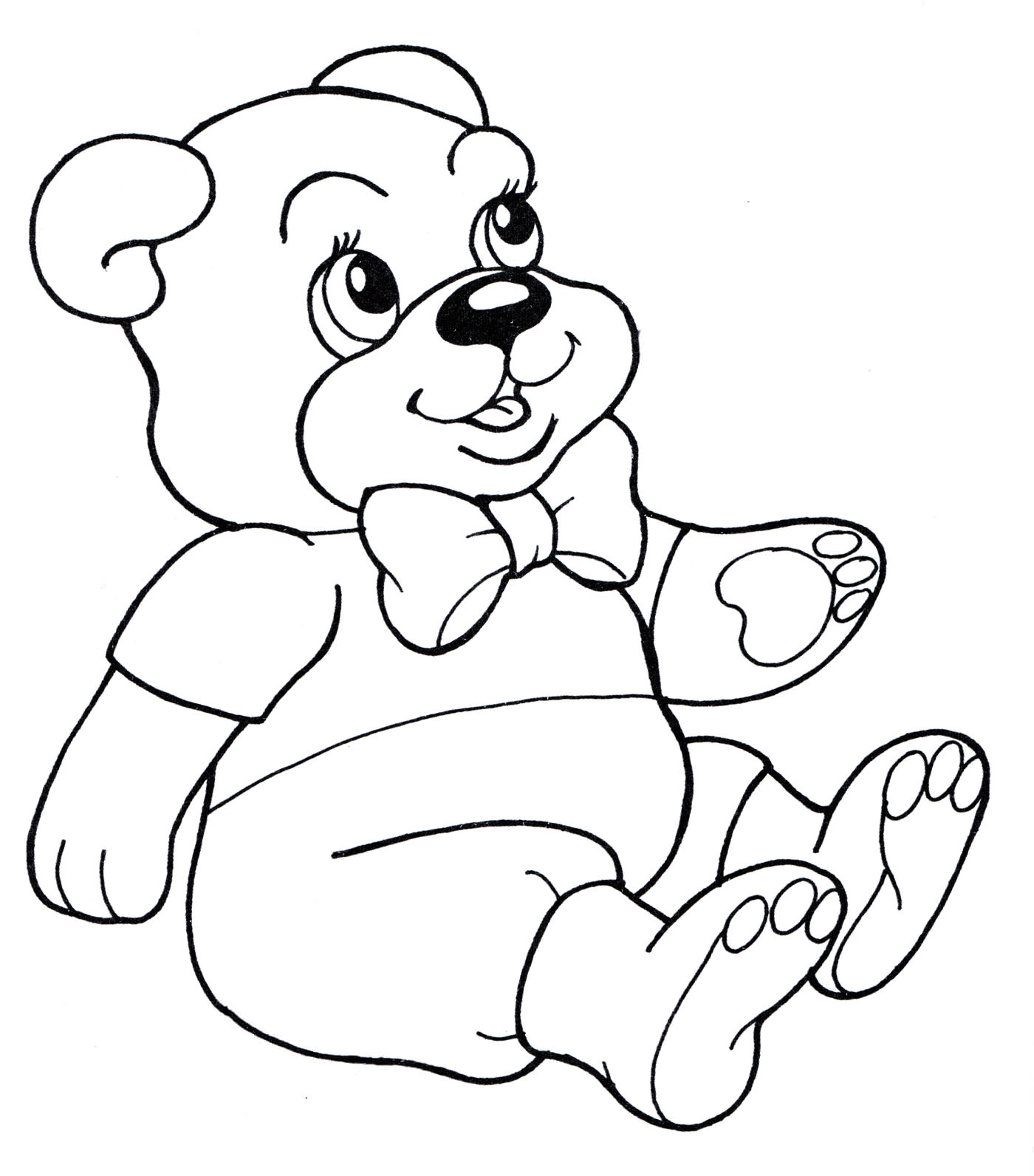 Розмальовка Ведмедик з бантиком
