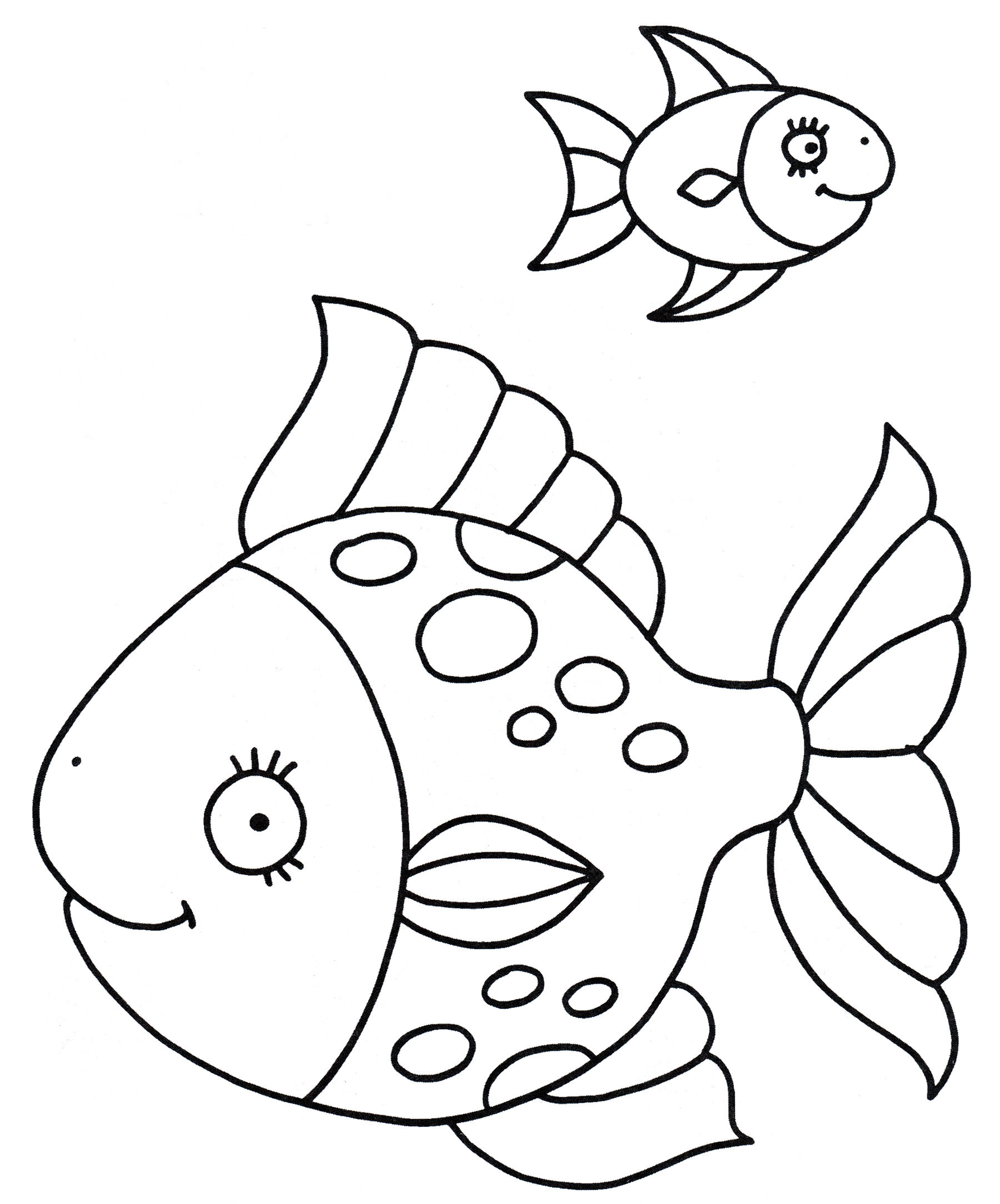 Розмальовка Дві яскраві рибки