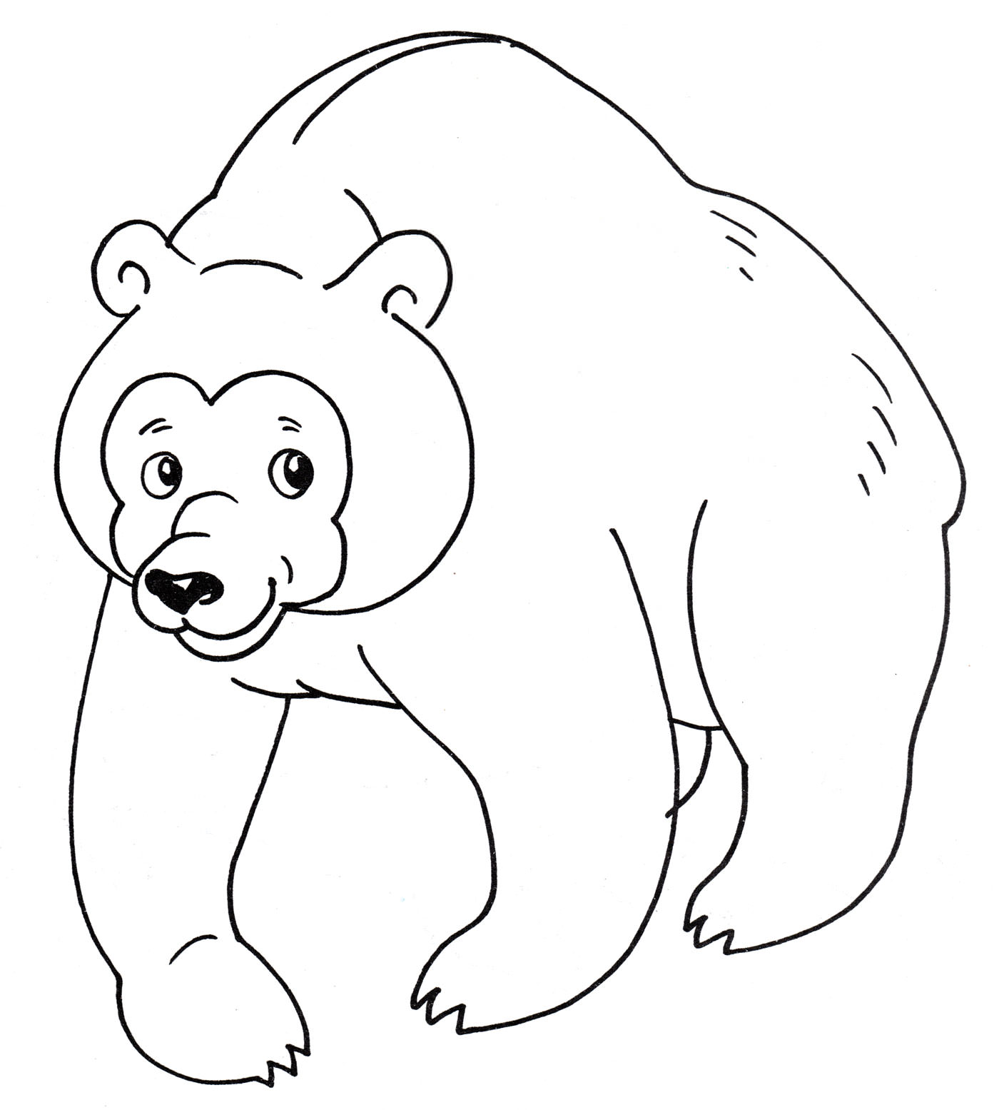 Розмальовка Ведмедик клишоногий