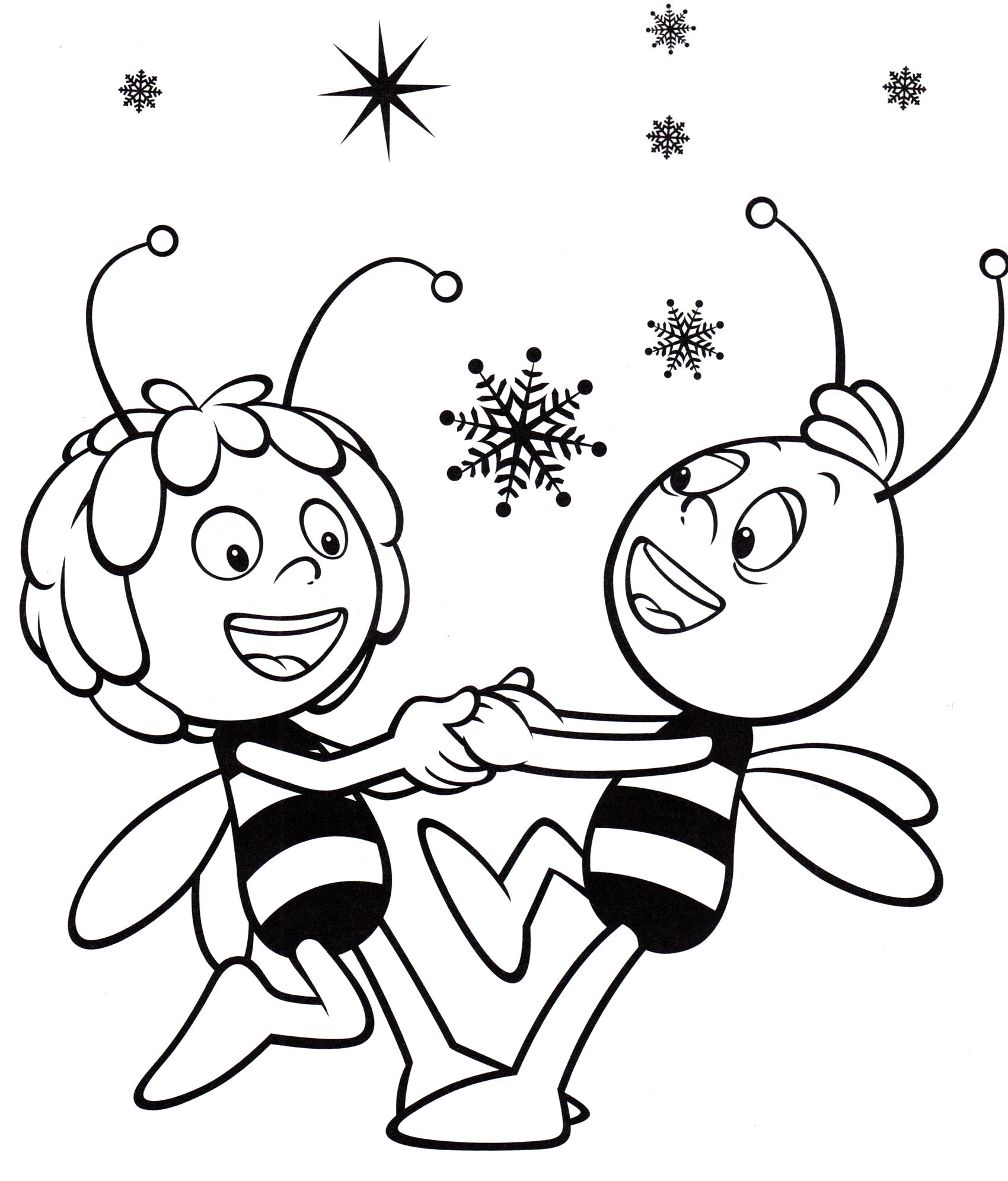 Розмальовка Бджілка Майя та Віллі