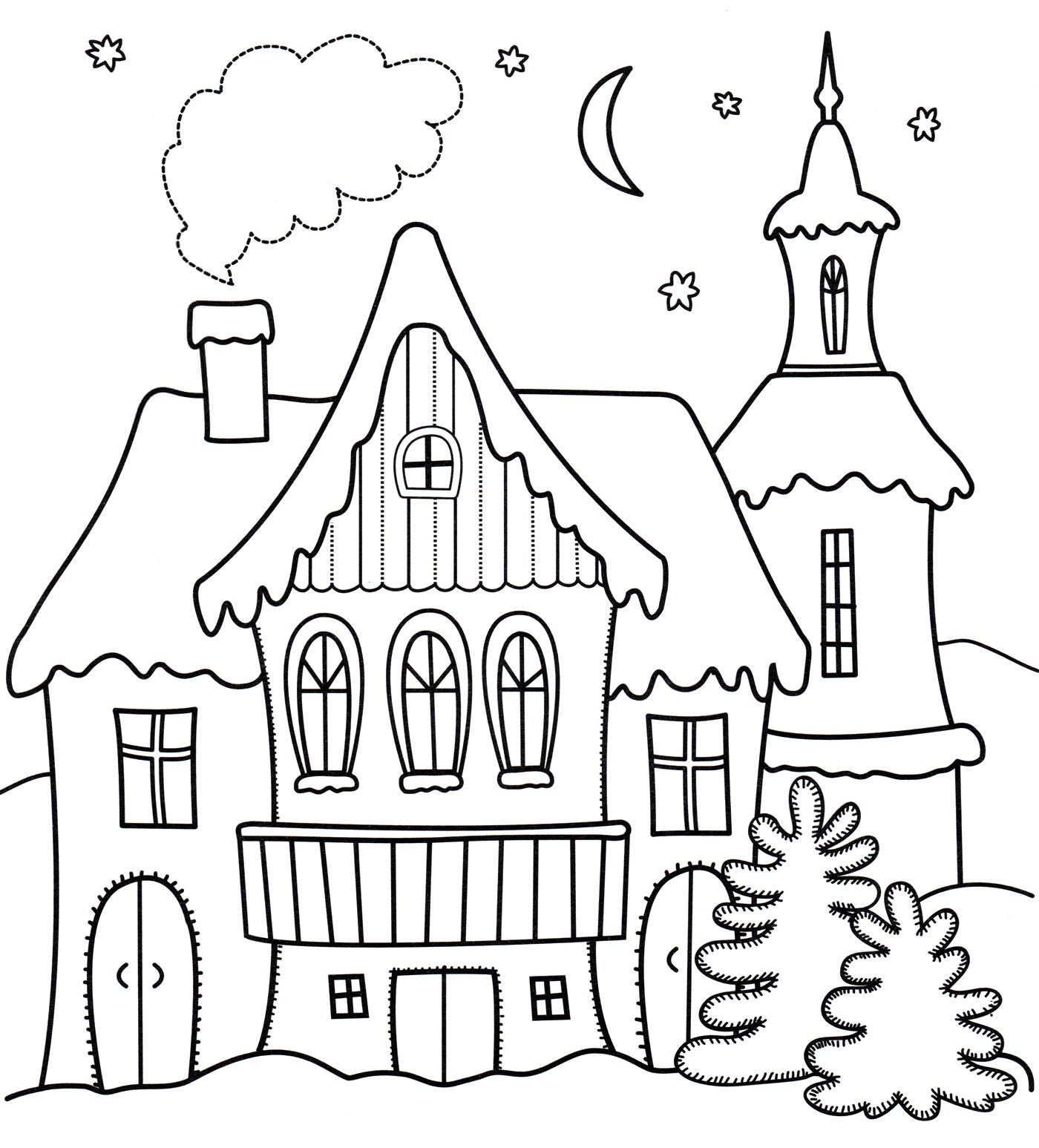 Розмальовка Казковий зимовий палац