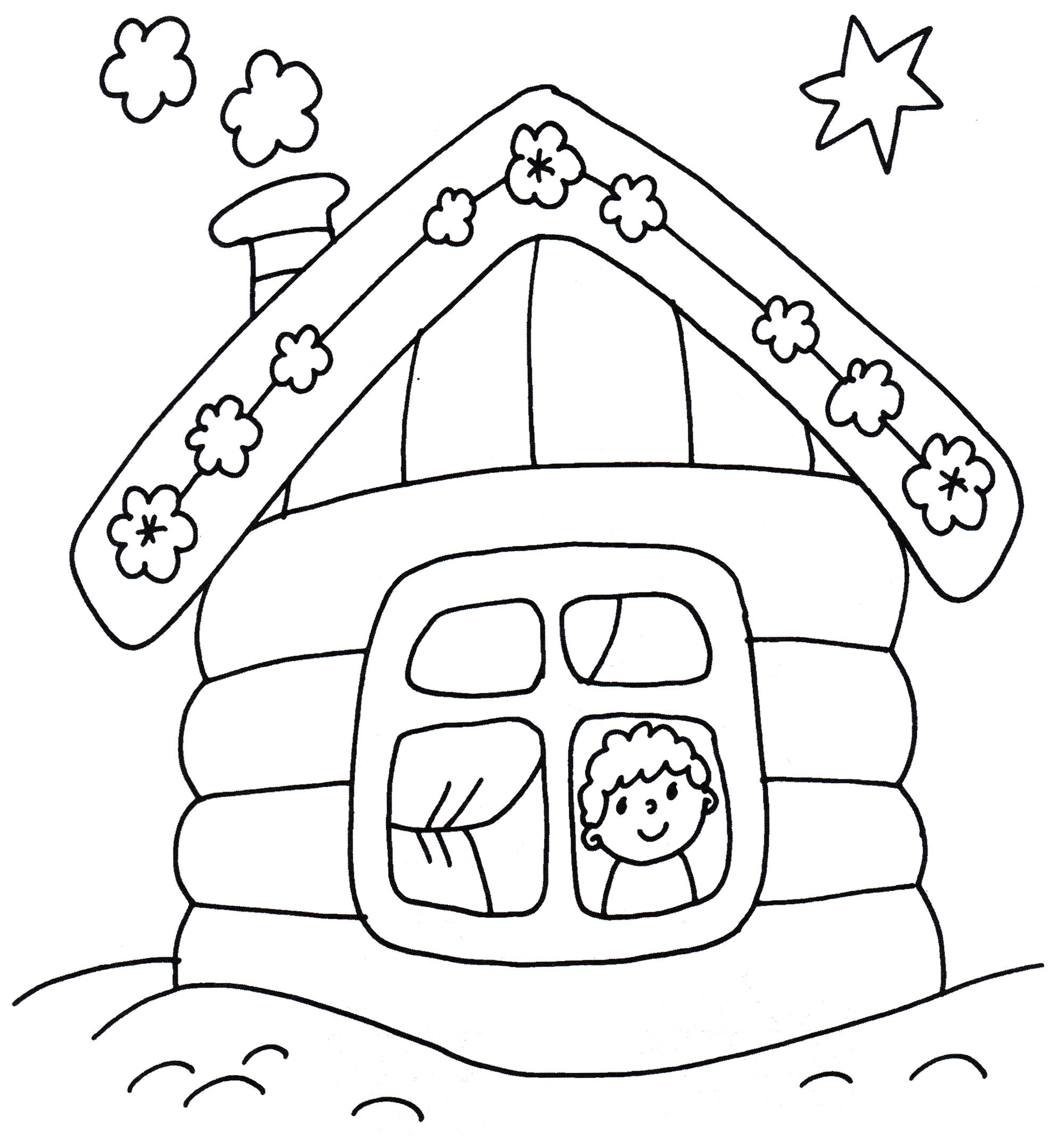 Розмальовка Дерев'яний будиночок
