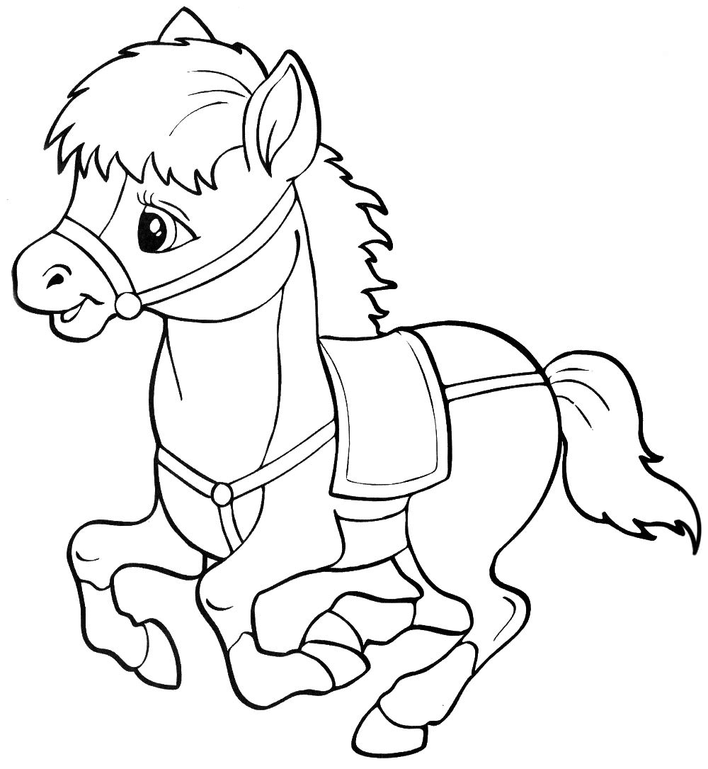 Розмальовка Коня, що біжить