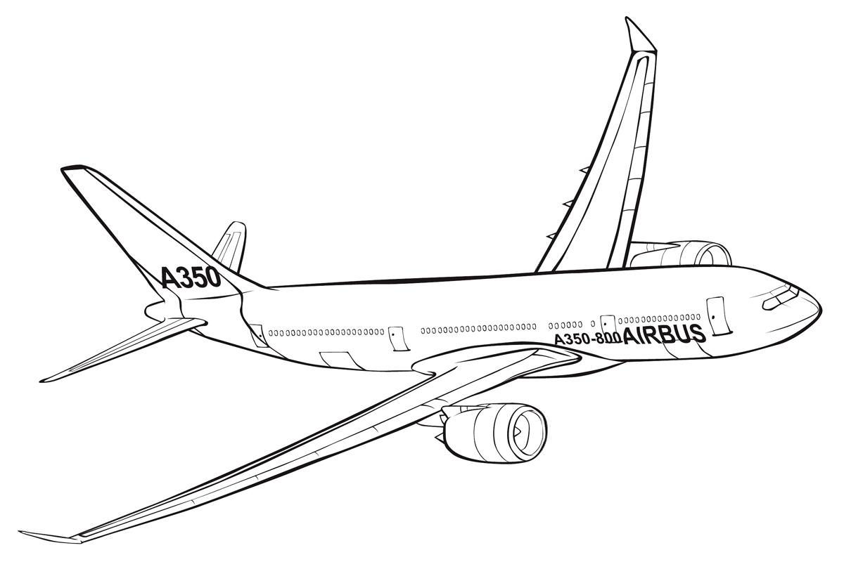 Розмальовка Пасажирський літак Airbus