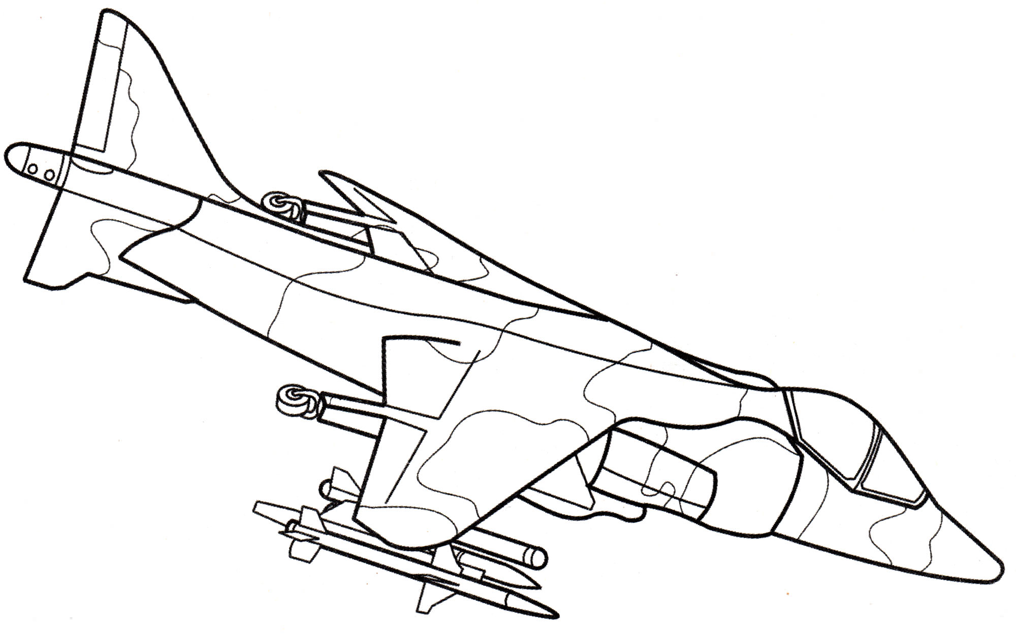 Розмальовка Штурмовик AV-8A Harrier