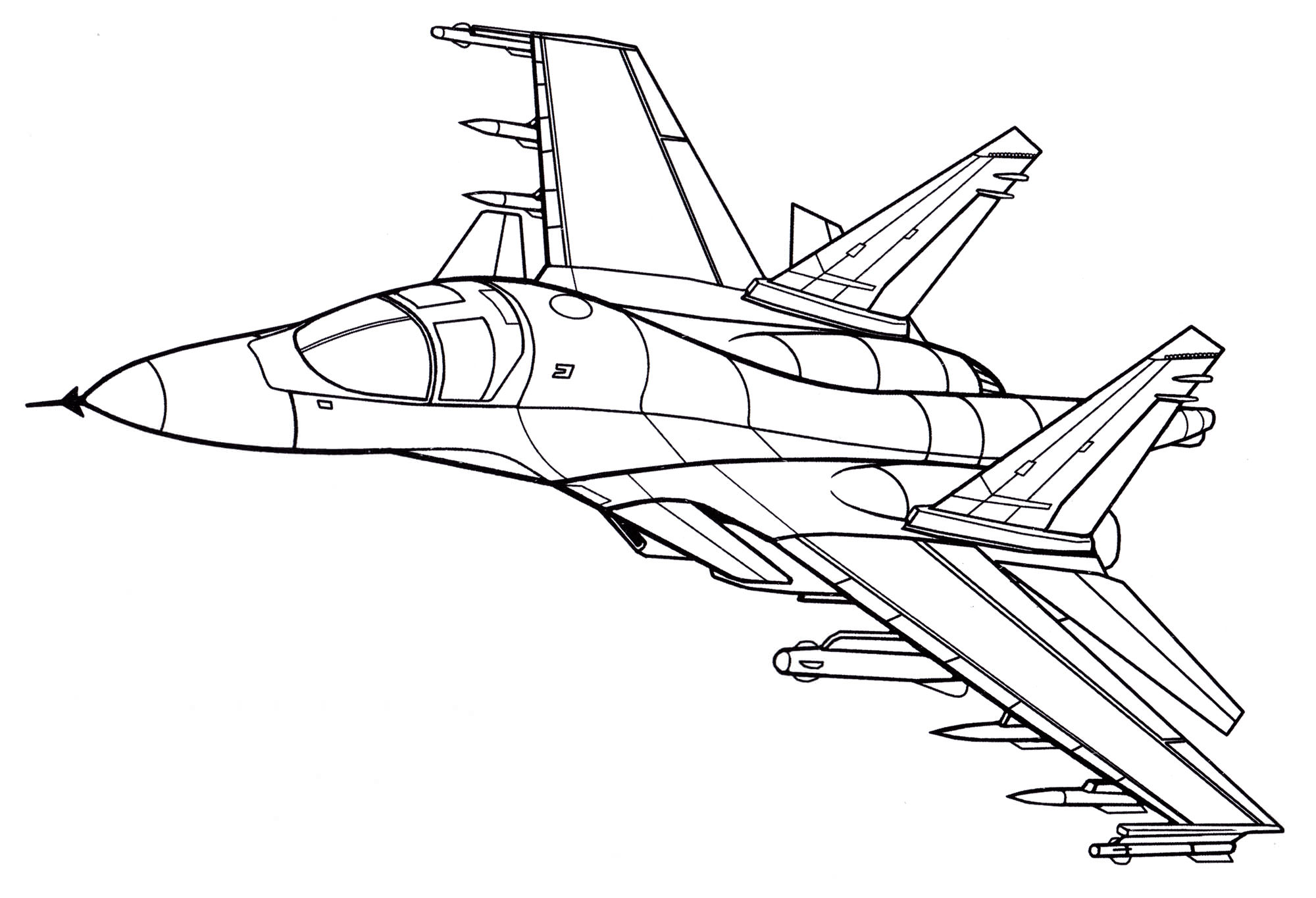 Розмальовка Багатоцільовий винищувач Су-34