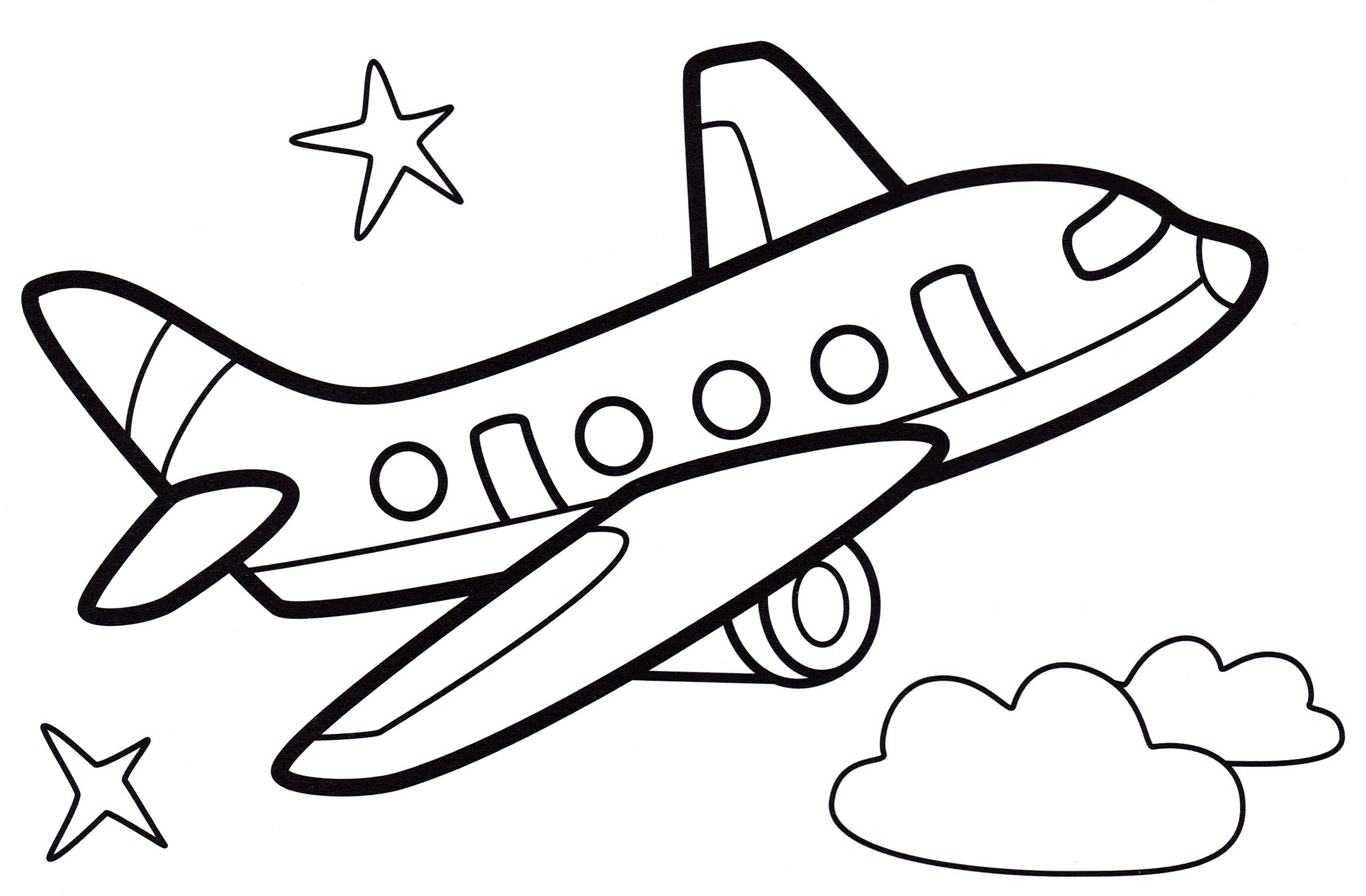 Розмальовка Літак у польоті