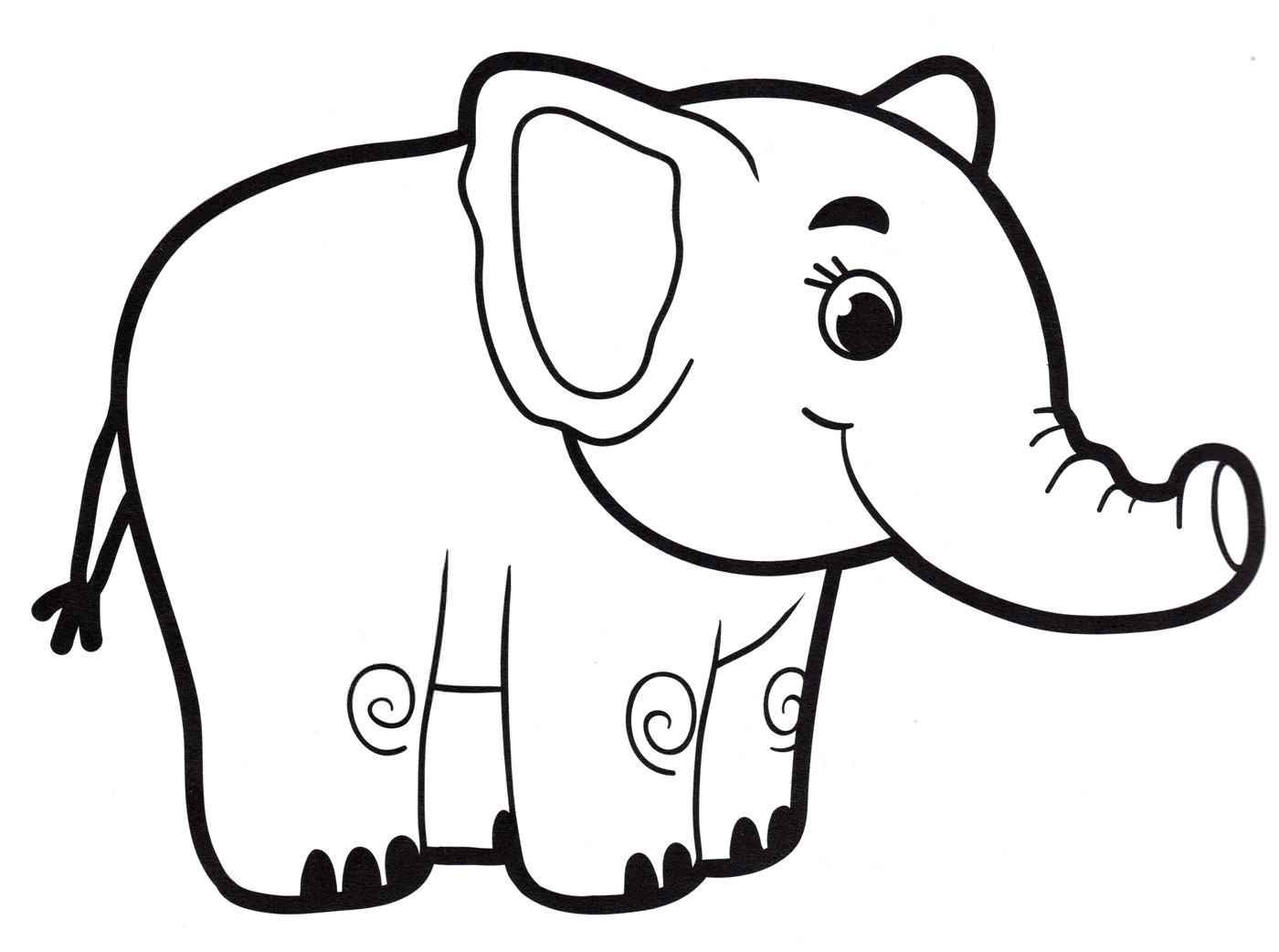 Розмальовка Милий слоненя