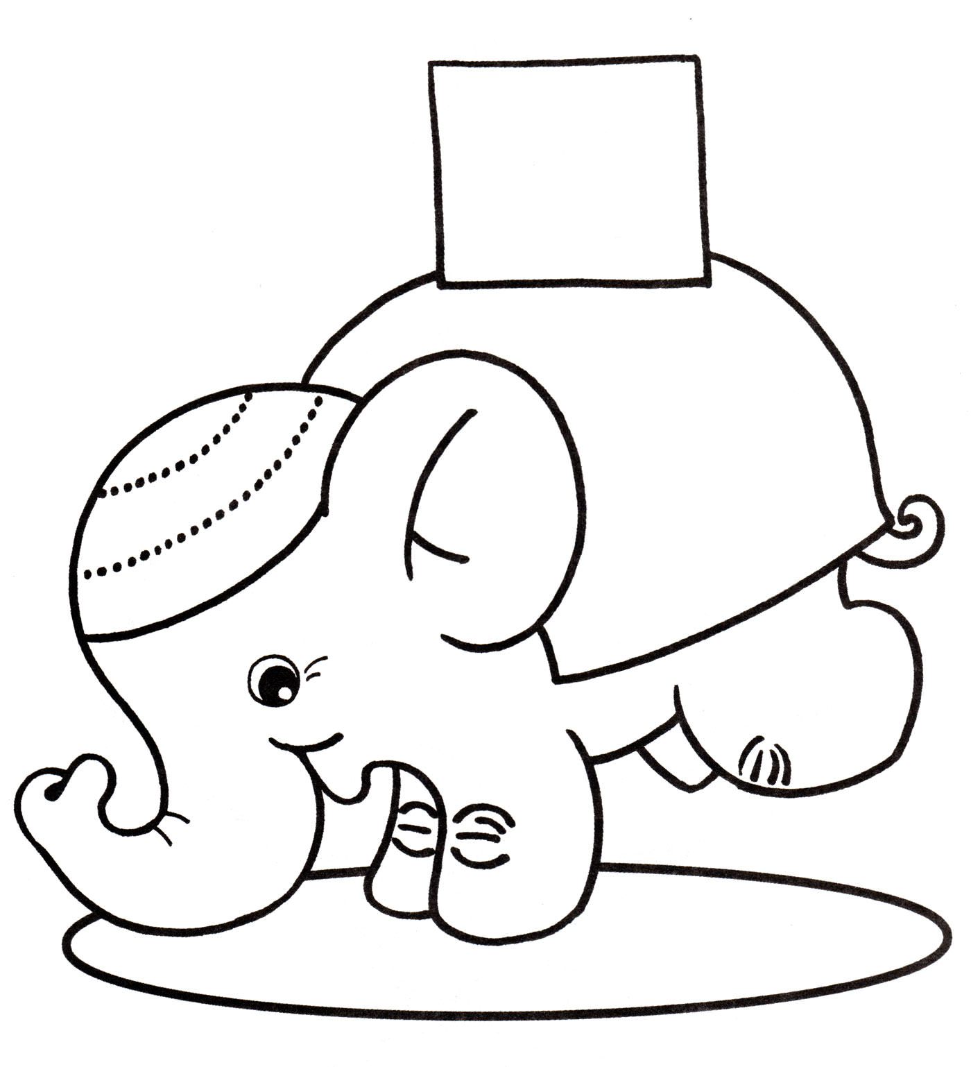 Розмальовка Слон-циркач