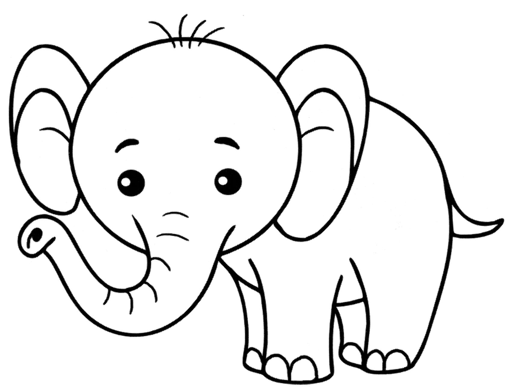 Розмальовка Гарне маля слоненя