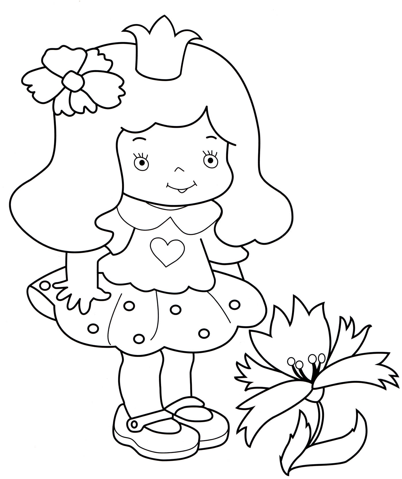 Розмальовка Принцеса та квіточка