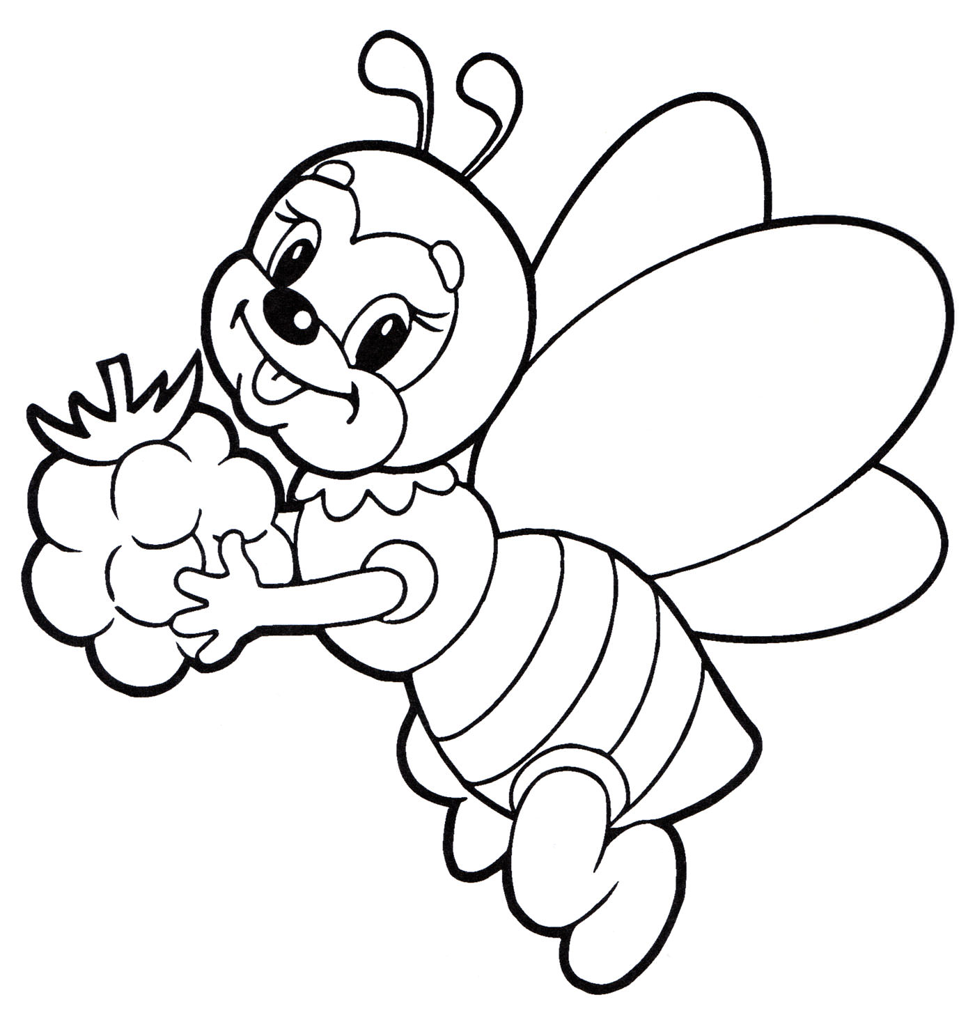 Розмальовка Бджілка з малиною