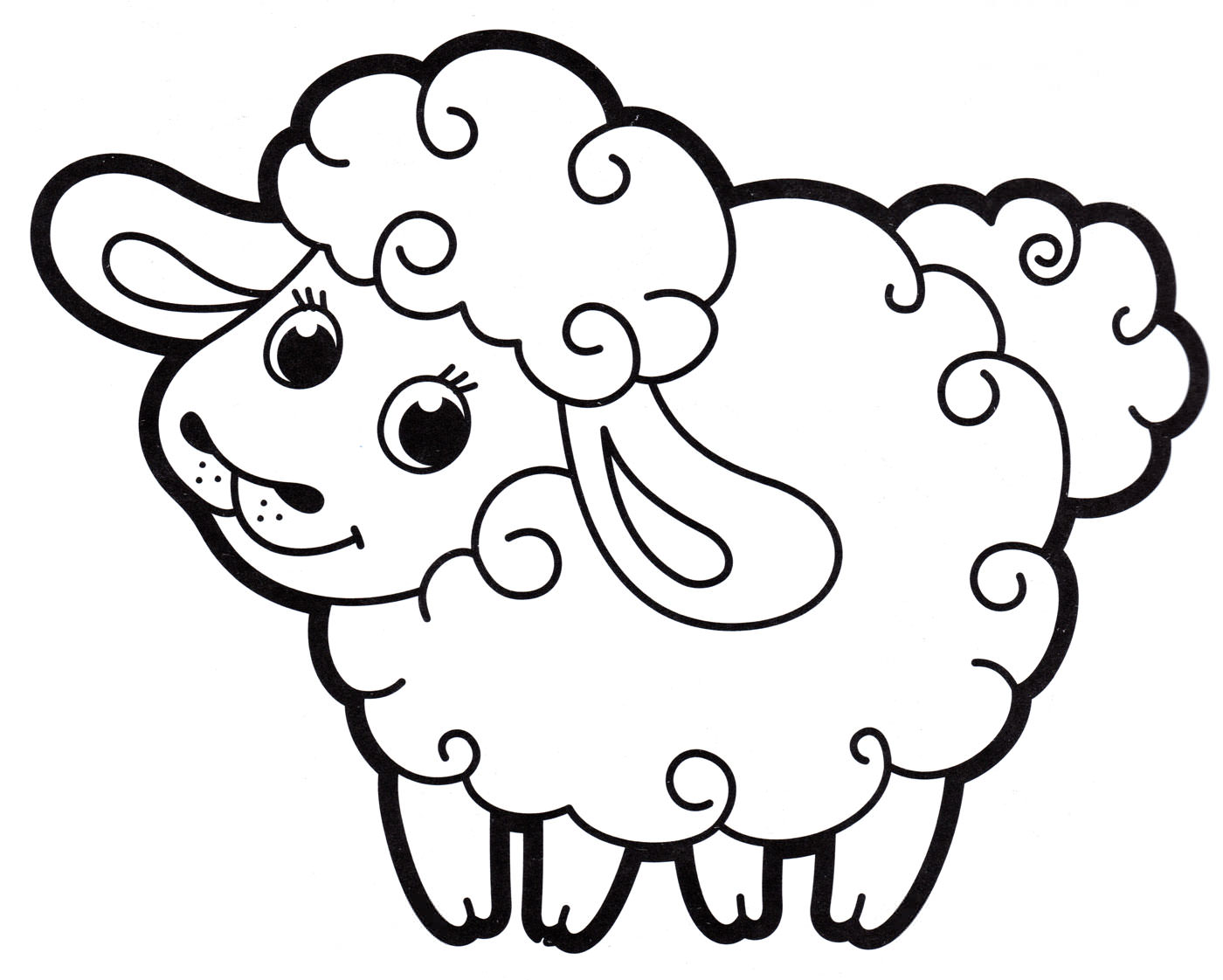 Розмальовка Пухнаста овечка
